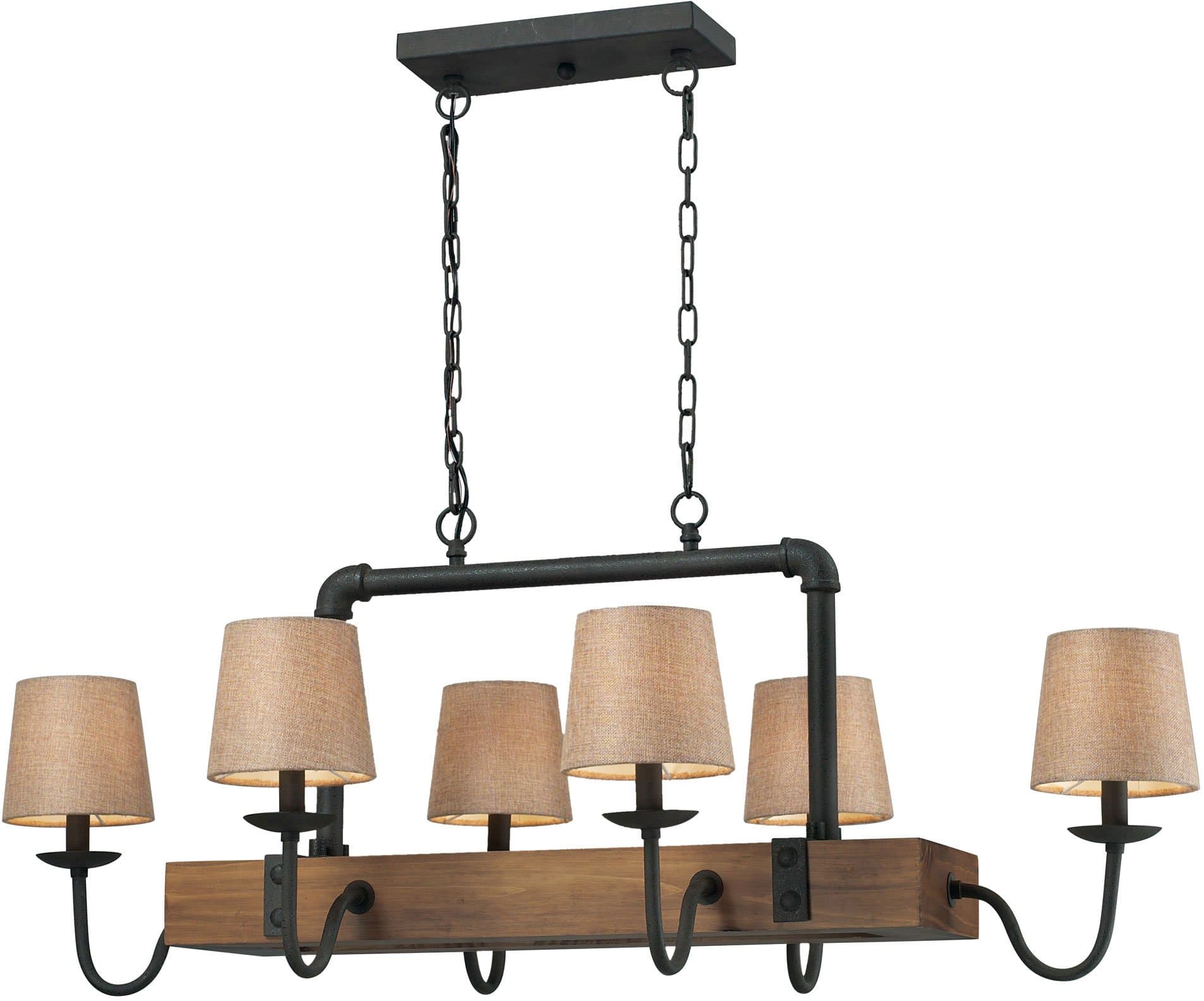 Diamond Lighting 14134/6 Elk Lighting Early American 6-Light Chandelier, Colonial Maple, 18" x 44" x 26", Vintage Rust