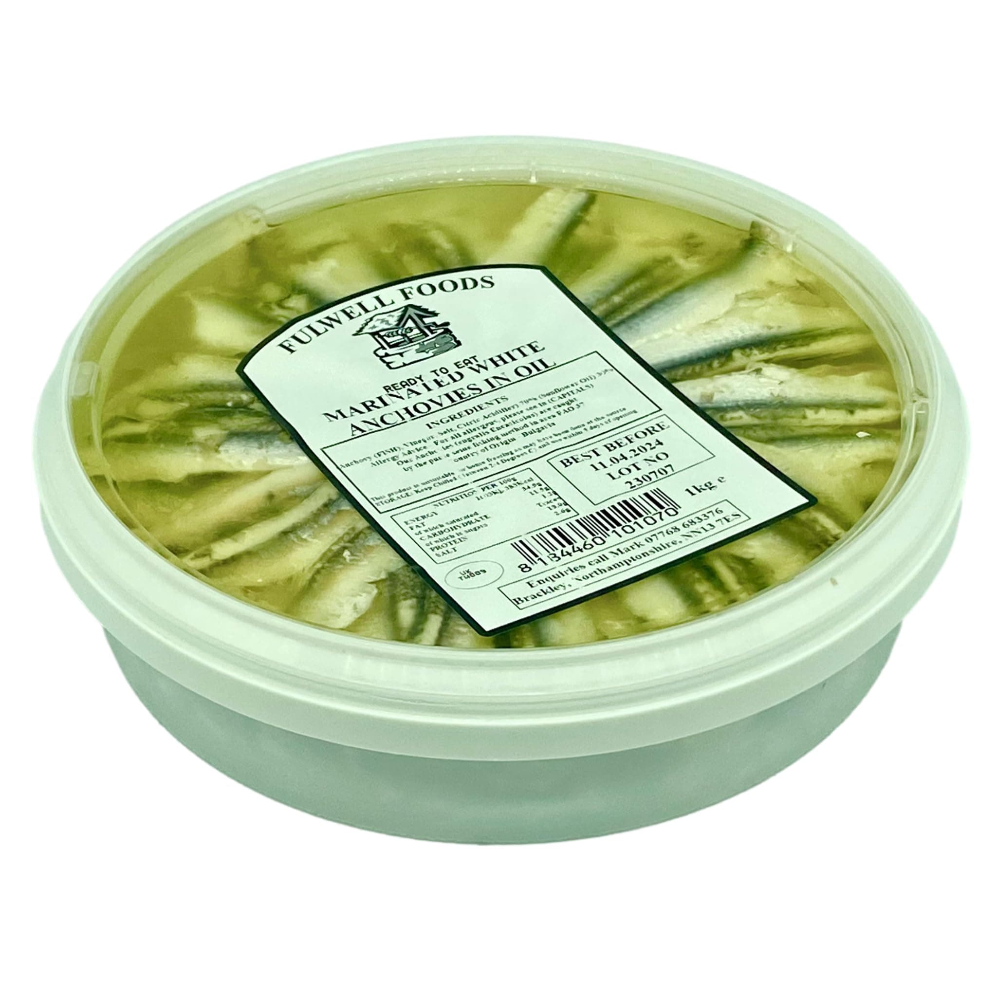 White Anchovies in Oil 1kg - From Great British Trading