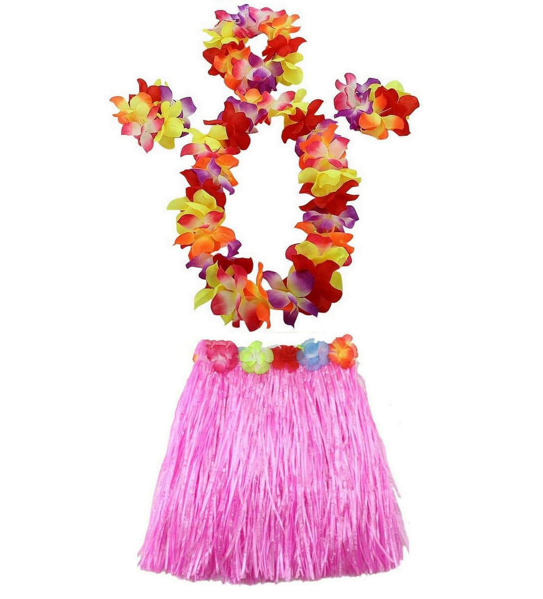 1 Set 40cm Kids Party Hawaii Dress Hula Grass Skirt - Double Layer Thickened Hawaii Skirt for Luau Party Decorations Supplies