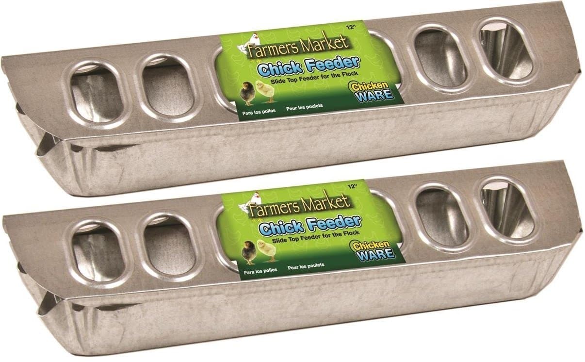 Chicken Ware (2 Pack) Slide Top Chick Feeder - 12"