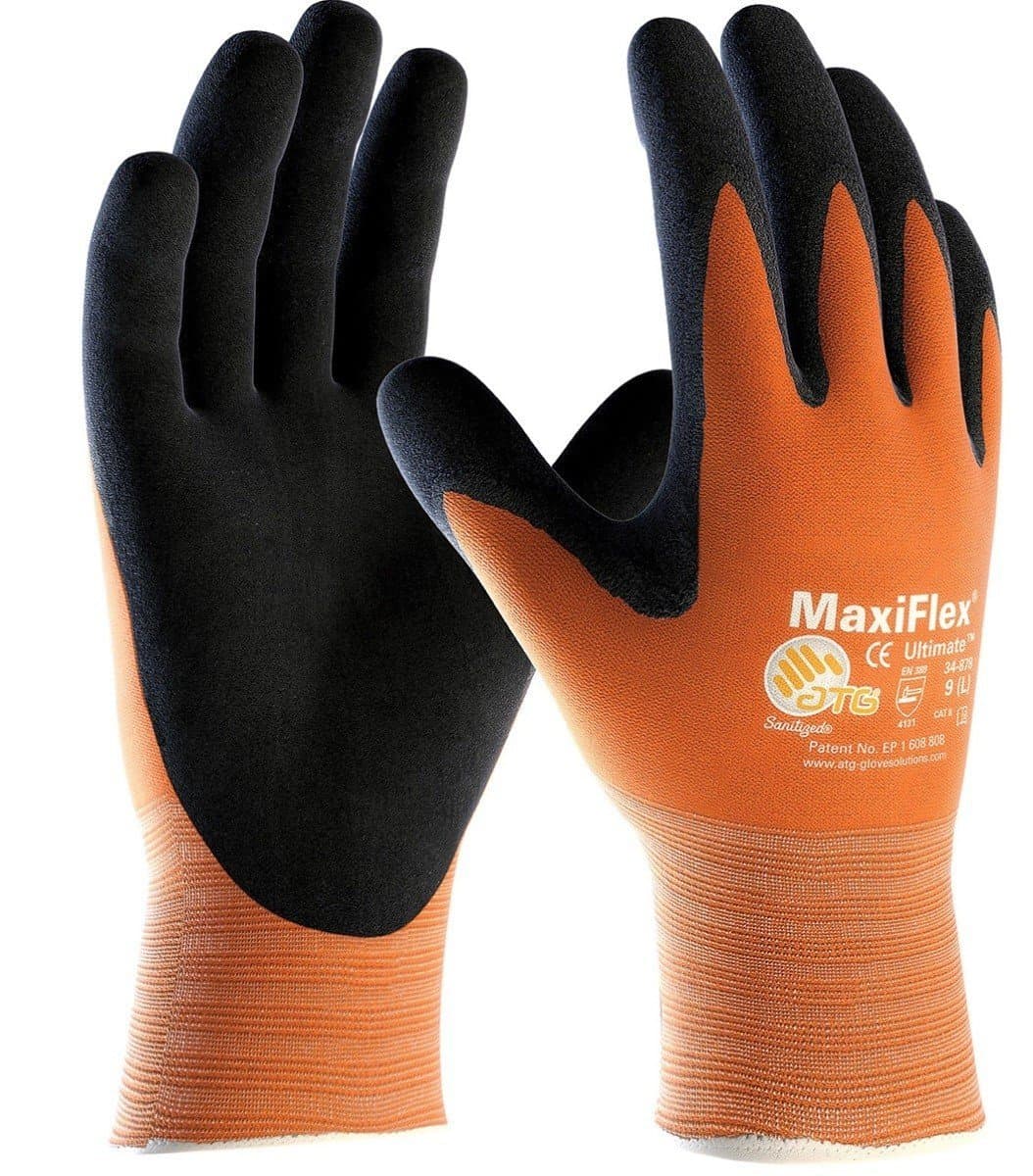 34-8014 Maxiflex Ultimate Nitrile Coated Micro-Foam Grip Nylon Glove Size Large (12 Pairs)
