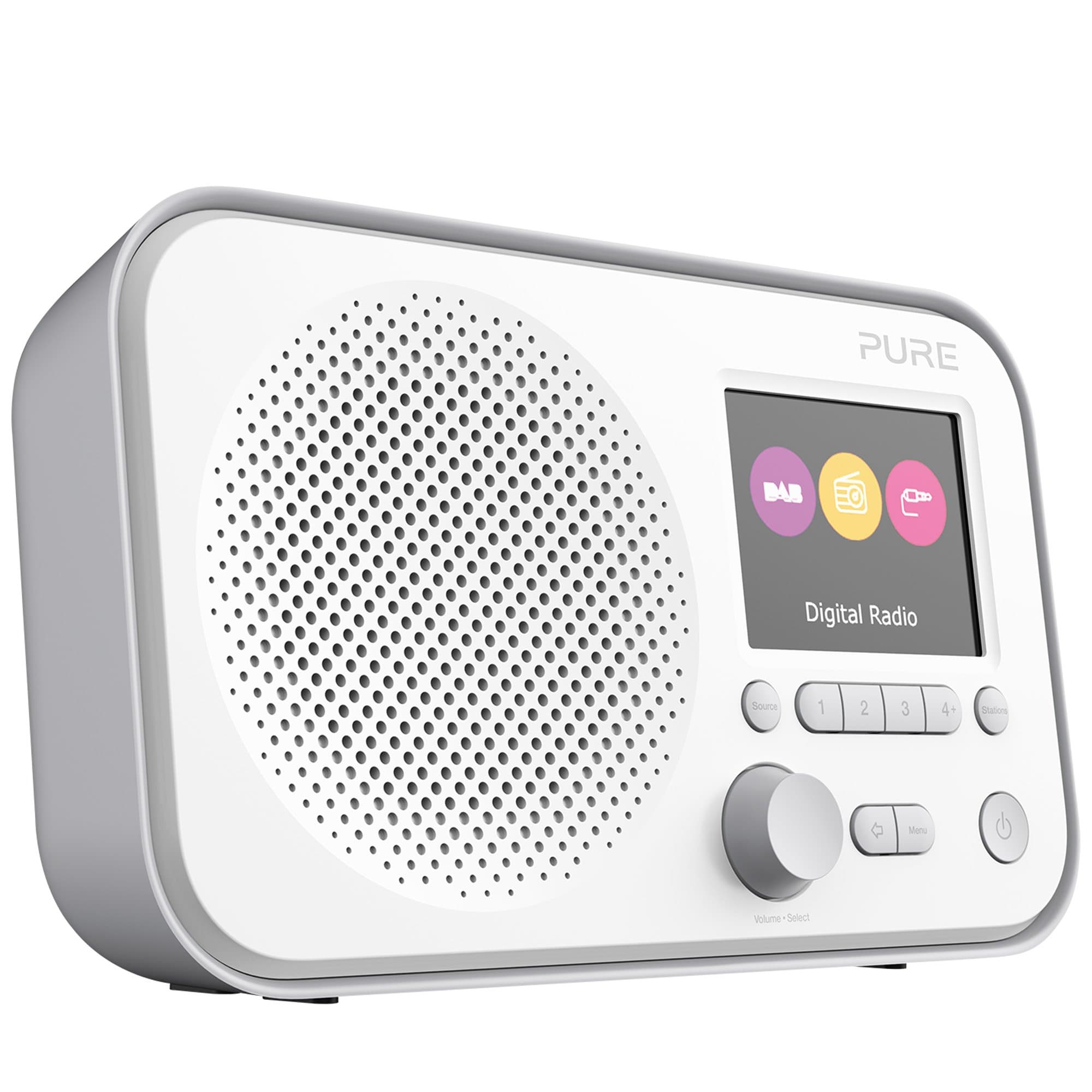 Pure Elan E3 Portable Digital DAB/DAB+/FM Digital Radio with Alarm, Colour Screen, AUX Input, Headphones Output and 40 Station Presets - Portable Radio/Portable DAB Radio - Grey