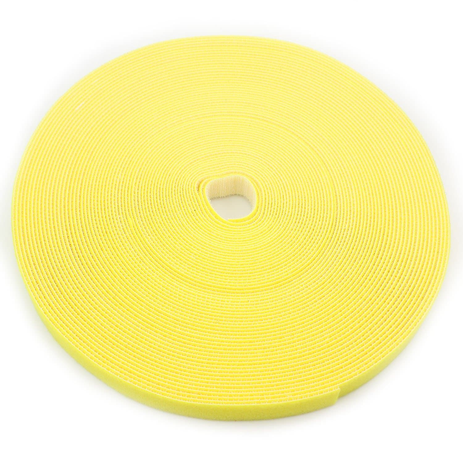 Saisn Reusable Fastening Tape Cable Ties Double Side Hook Tie Roll (25 Yard, Yellow)