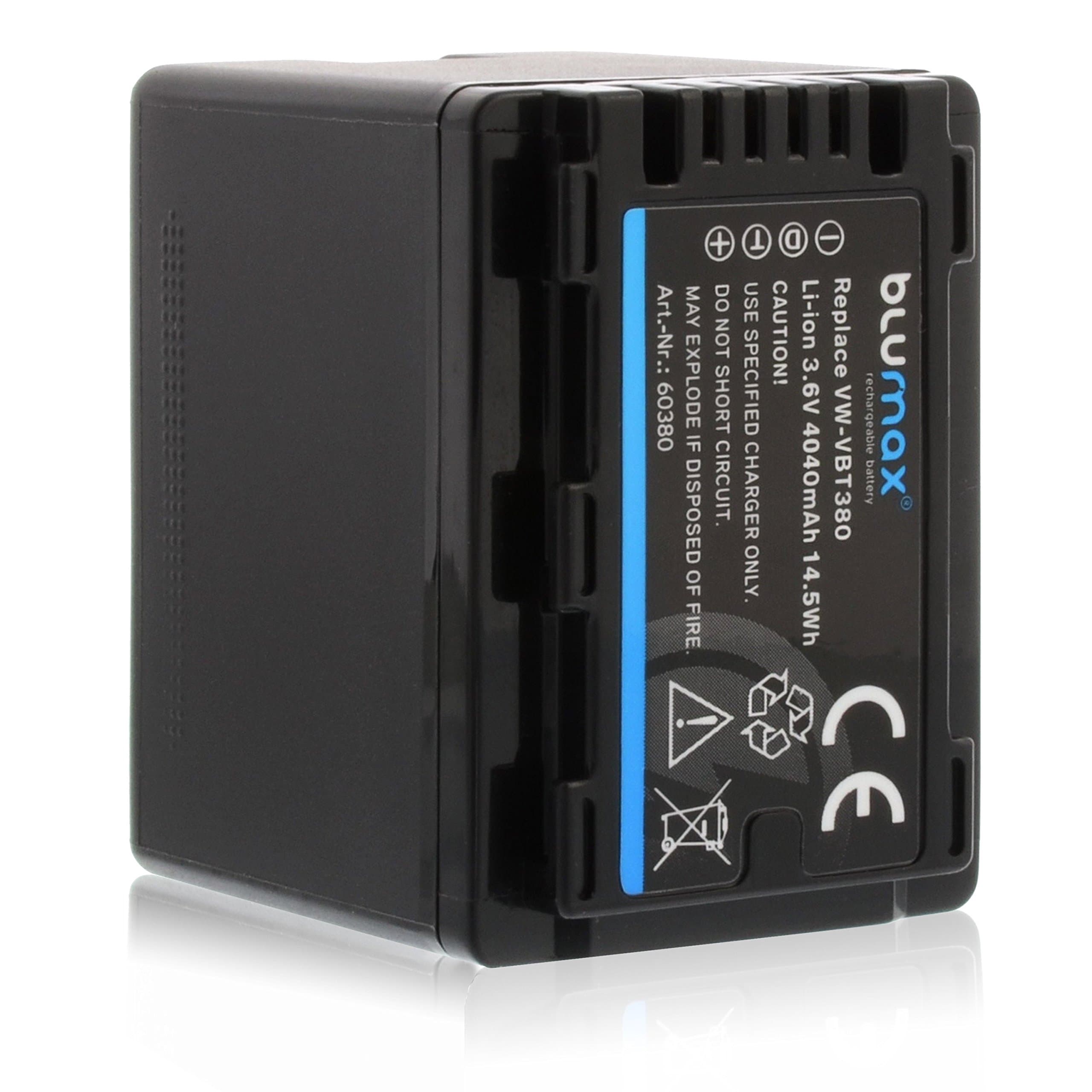 Blumax® VW-VBT380 VBT380 Replacement 4040mAh 3.6V Battery Pack for Panasonic HC-V180 V210 V250 V380 V500 V707 V727 V750 V770 VX870 VXF999 W850 WX970 WXF991 Cameras