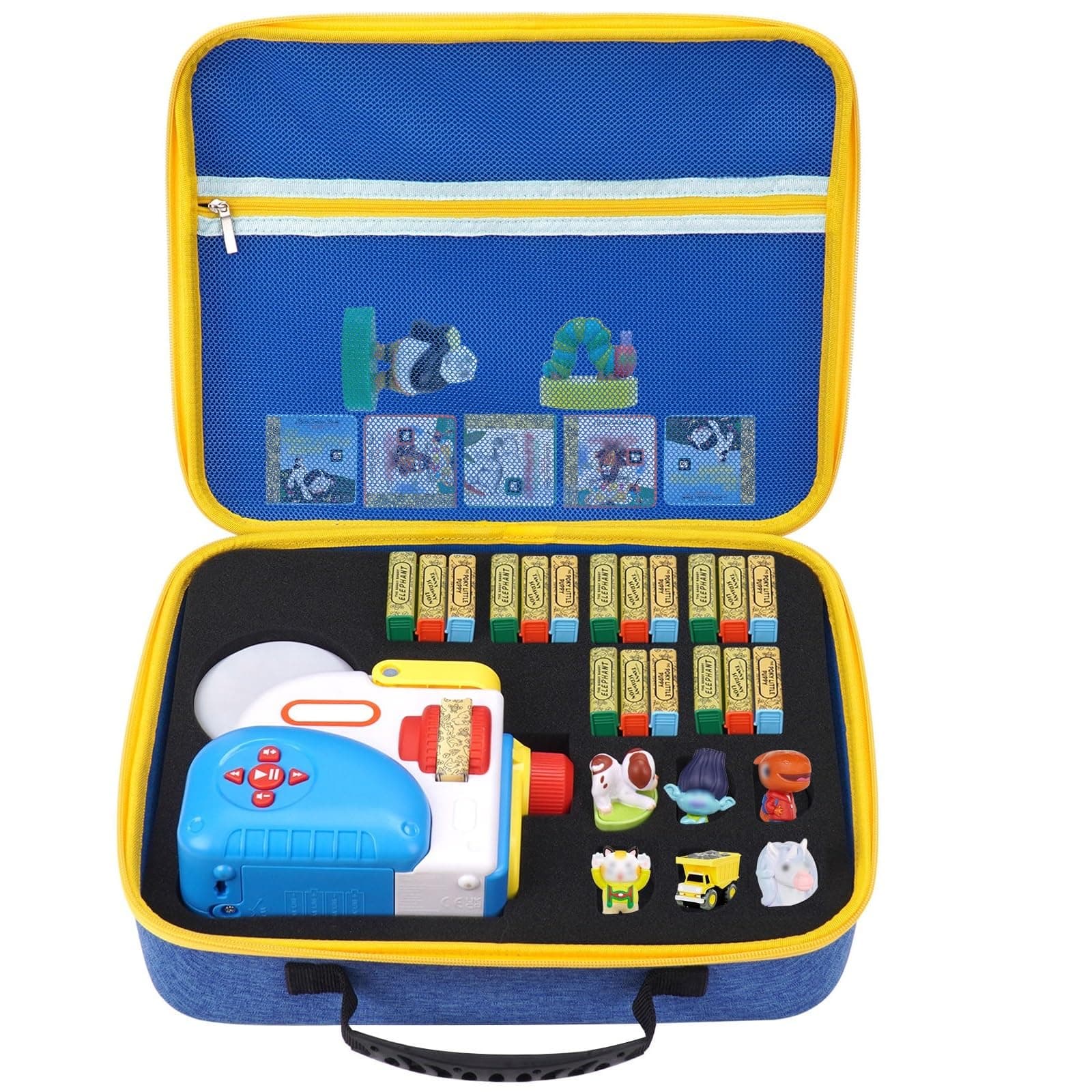 YouKnow トラベルケース Little Tikes Story Dream Machine Books スターターセット キャラクターコレクション キッズストーリーブックプロジェクター 幼児のおもちゃ ギフトキャリーボックス 3歳以上の女の子用(ケースのみ), ブルー, Medium, 耐久性あり。