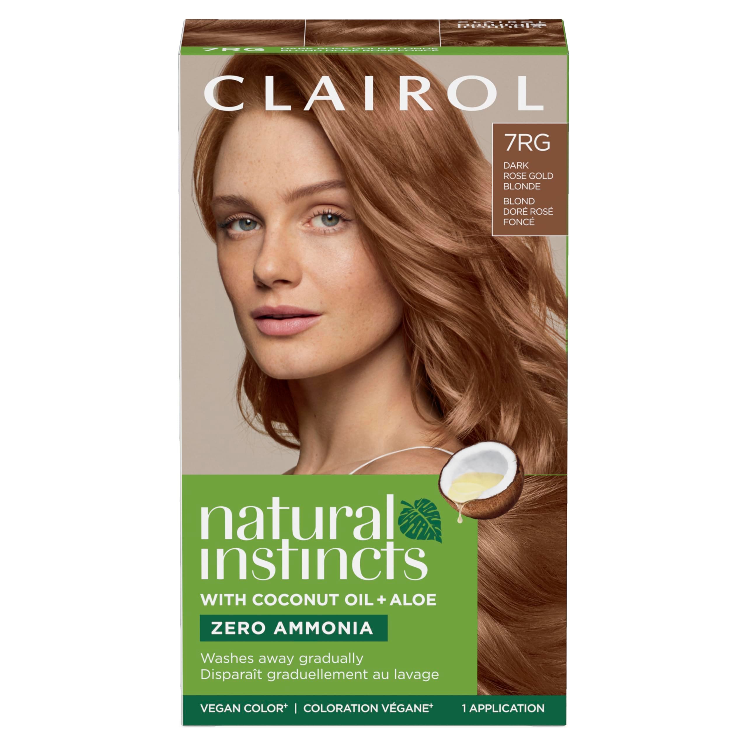 Natural Instincts Demi-Permanent Hair Dye, 7RG Dark Rose Gold Blonde Hair Color, Pack of 1