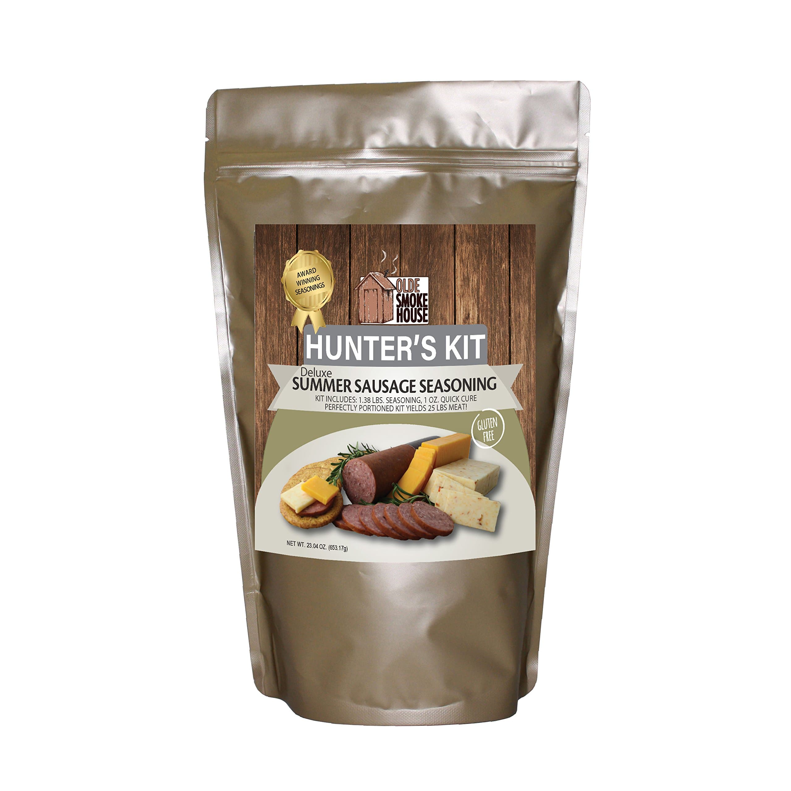 Hunter's Kit (Deluxe Summer Sausage, 23.04). Kit includes 1.38 lb. Seasoning, 1 oz. Quick Cure. Gluten free. Excellent for curing or preserving pork, beef and wild game meats.