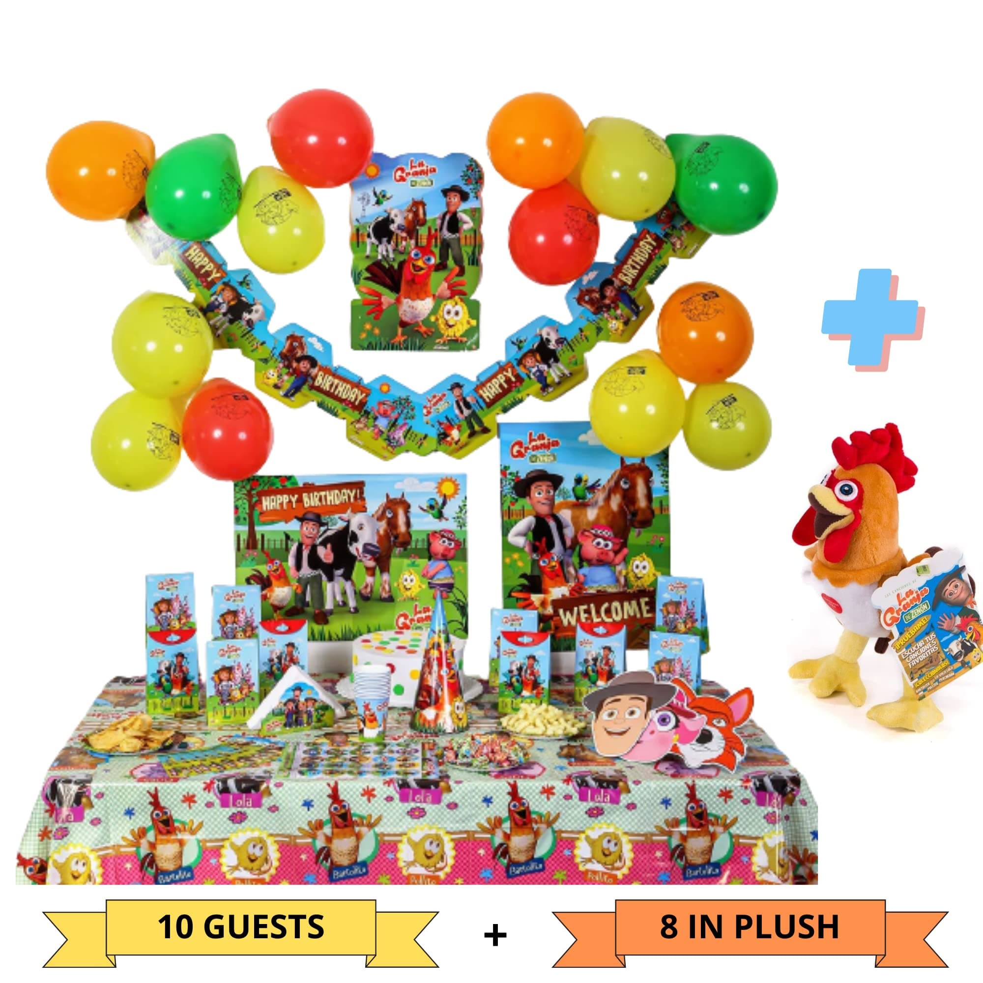 LA GRANJA DE ZENON Supply Birthday | Party Decorations Set + Bartolito Plush | Serves 10 for Creating Theme Party | Plush Musical 8 in.…