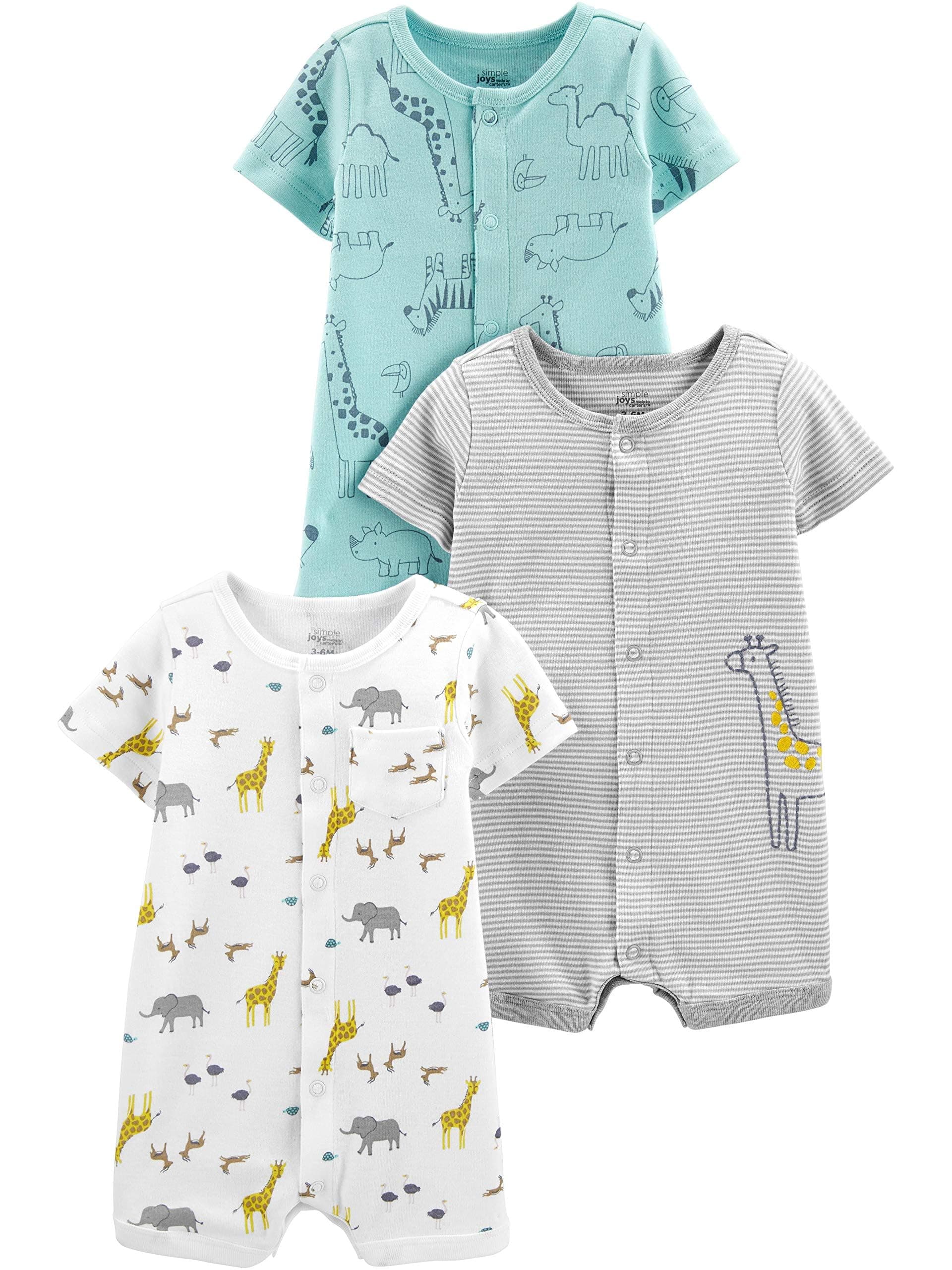 Simple Joys by Carter's Baby Girls 3-pack Snap-up Rompers Rompers (pack of 3)
