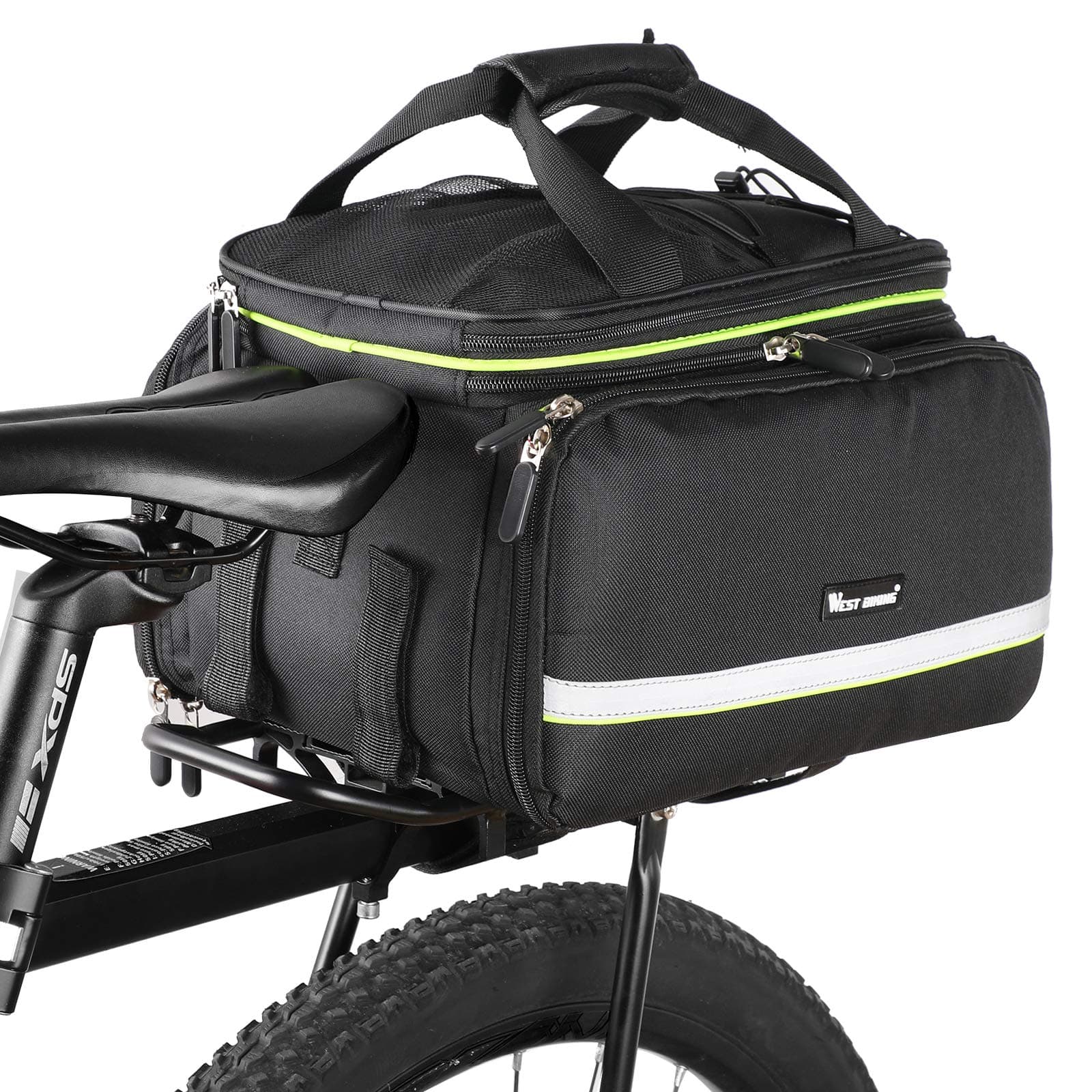 35L Bike Storage Bag Double Side Pannier Bags,Waterproof Cargo Rack Pack Saddle Bag Shoulder Bags with Rain Cover for Riding ,Multi-function Bicycle Rear Seat Trunk Panniers Pouch Cycling Accessories