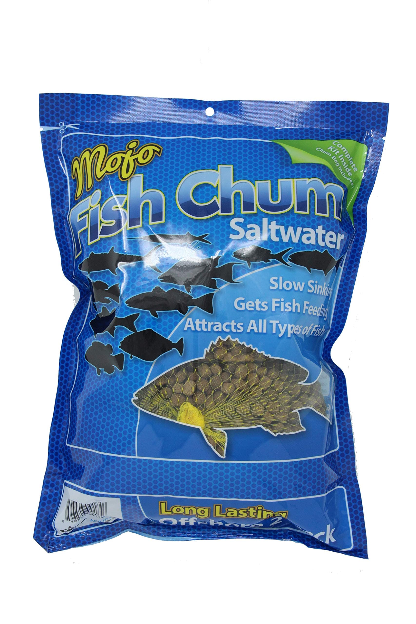 Aquatic NutritionFish Chum Mojo Dry Offshore Saltwater Fish Chum 2 lb, Brown, Medium Pellet (Mojodry2)