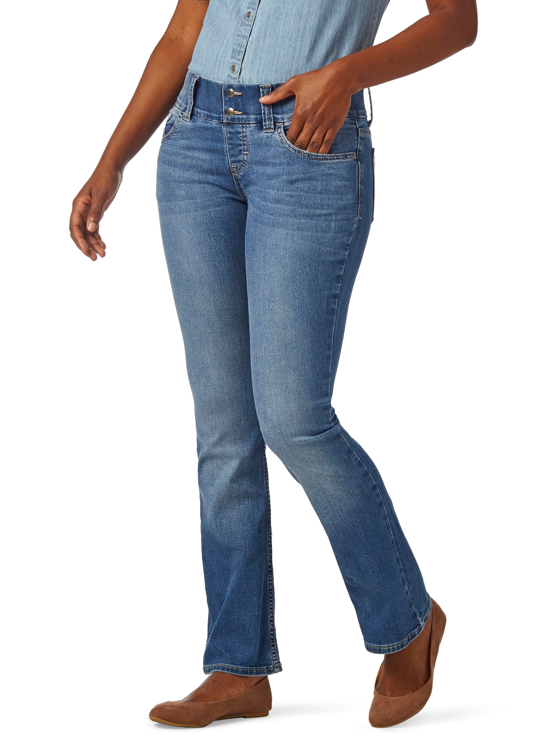 Riders by Lee Indigo womens Pull on Waist Smoother Bootcut