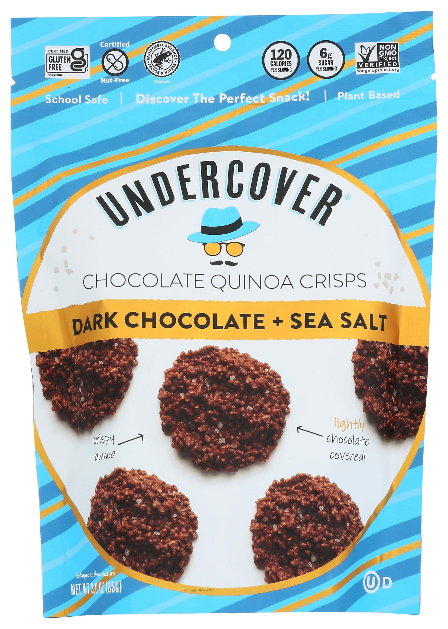 UNDERCOVER SNACKS CHOCOLATE CO Dark Chocolate & Sea Salt Quinoa Crisps (Only 1 piece that weighs 3 oz)
