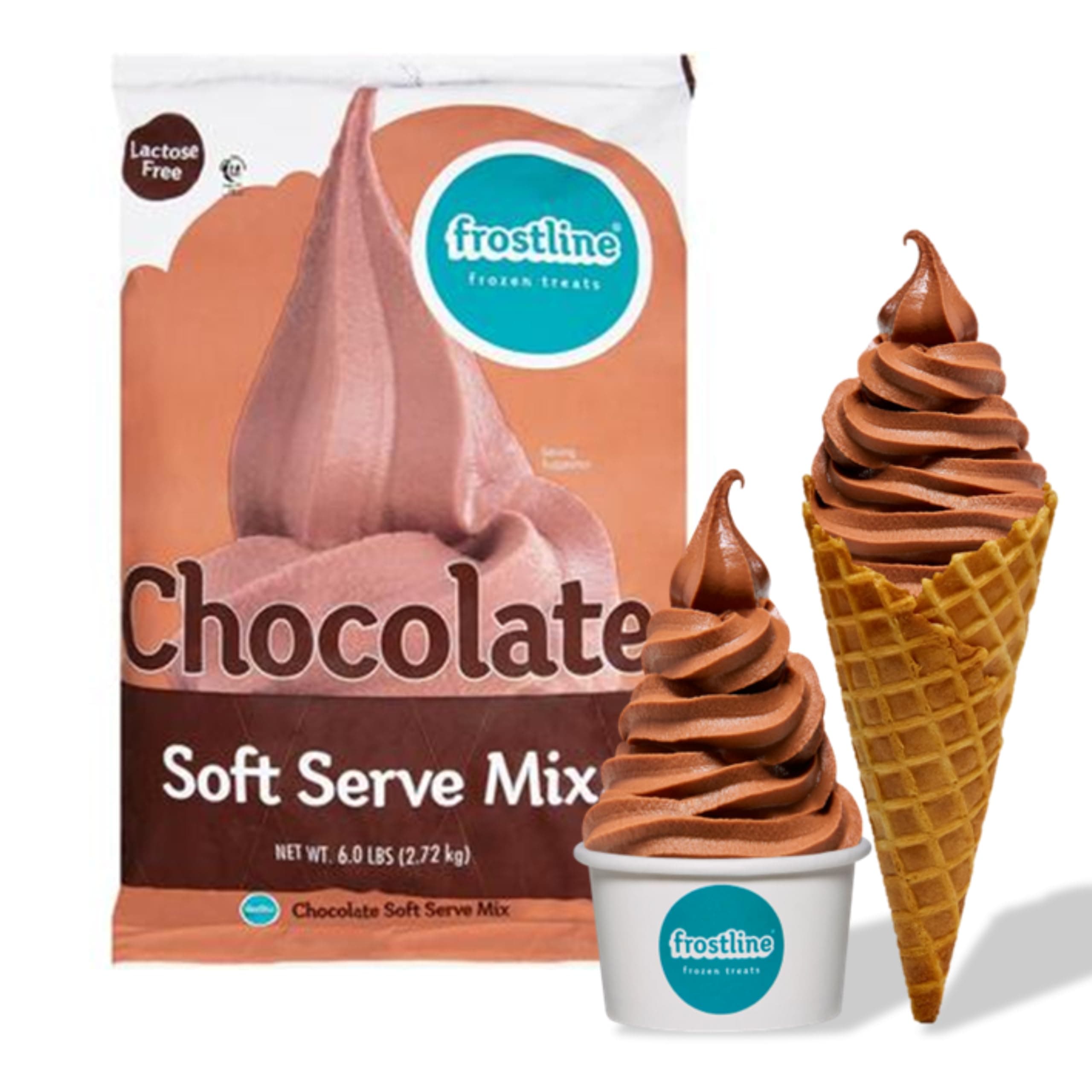 Frostline Chocolate Soft Serve Ice Cream Mix (Large 6 Pound Bag)