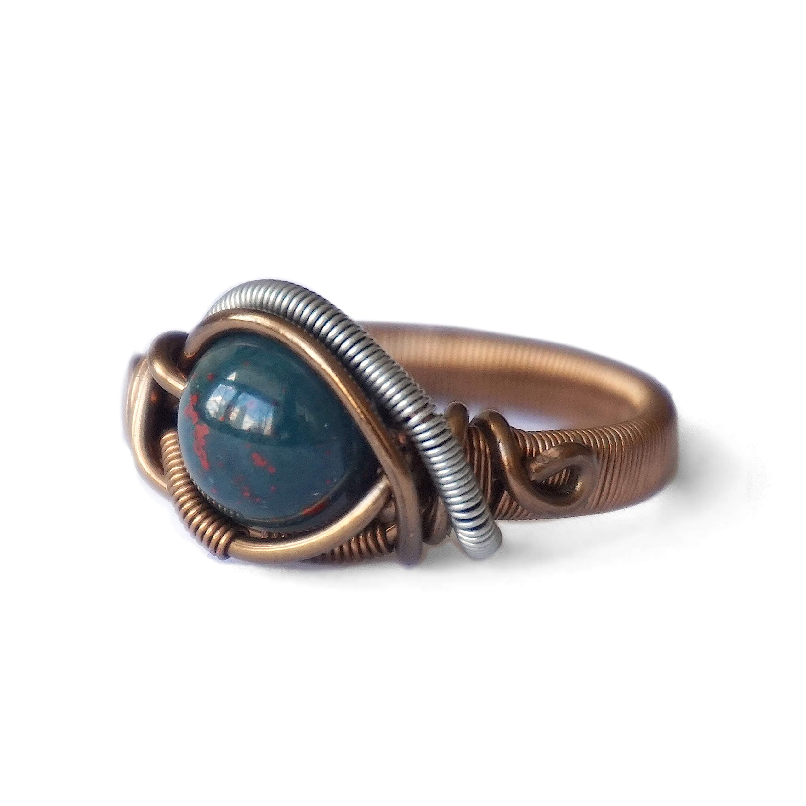 Custom Raw Natural Bloodstone Ring - Choose Size - Men's and Women's Crystal Flow Jewelry - March Birthstone