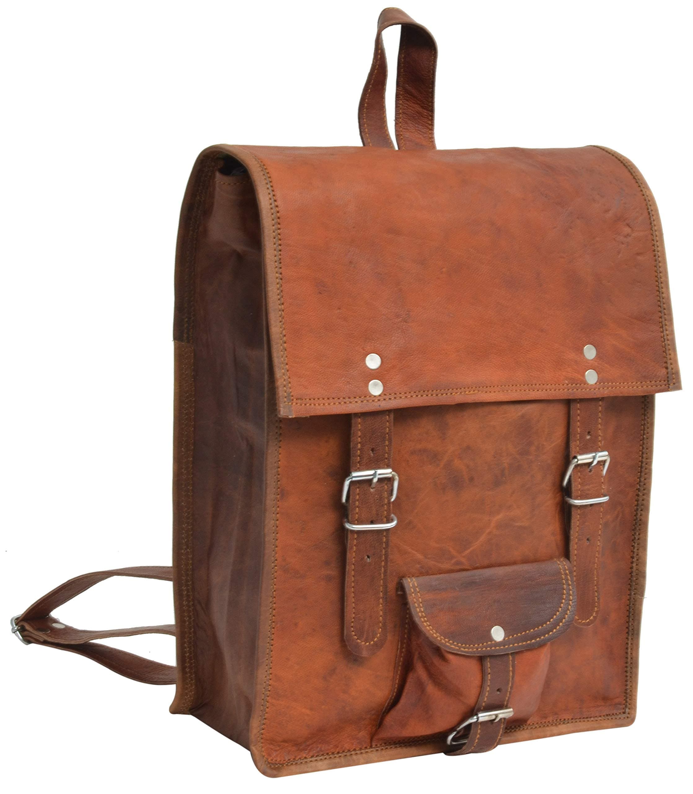 GustiLeder nature Joe Genuine Leather Rucksack Vintage Sling Travelling Shopping City College Uni Shoulder Backpack Casual Everyday Bag Unisex U39
