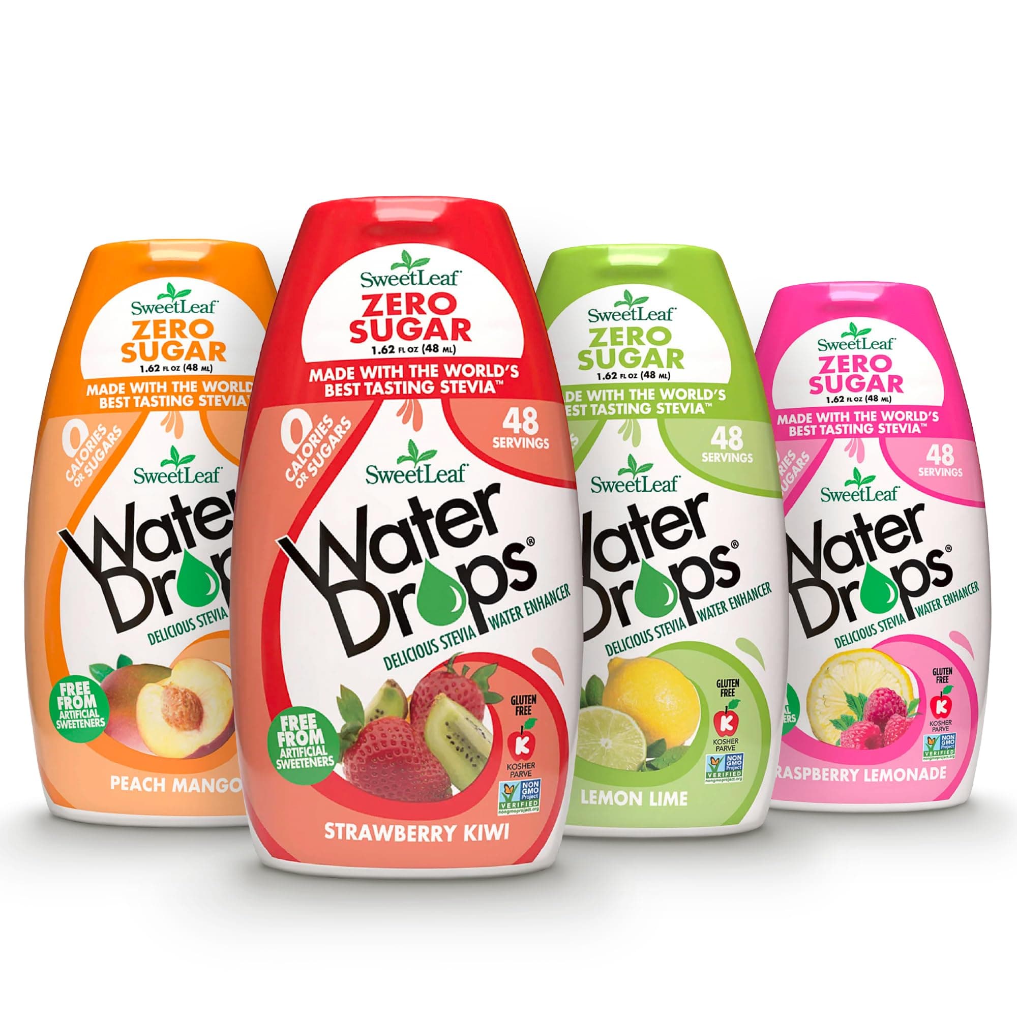SweetLeaf Water Flavoring Drops - Stevia Water Enhancer, Sugar Free, Zero Calorie Water Additive for Flavor, Contains Monk Fruit Extract, Gluten Free, Keto Friendly - 1.62 Fl Oz (Variety Pack of 4)