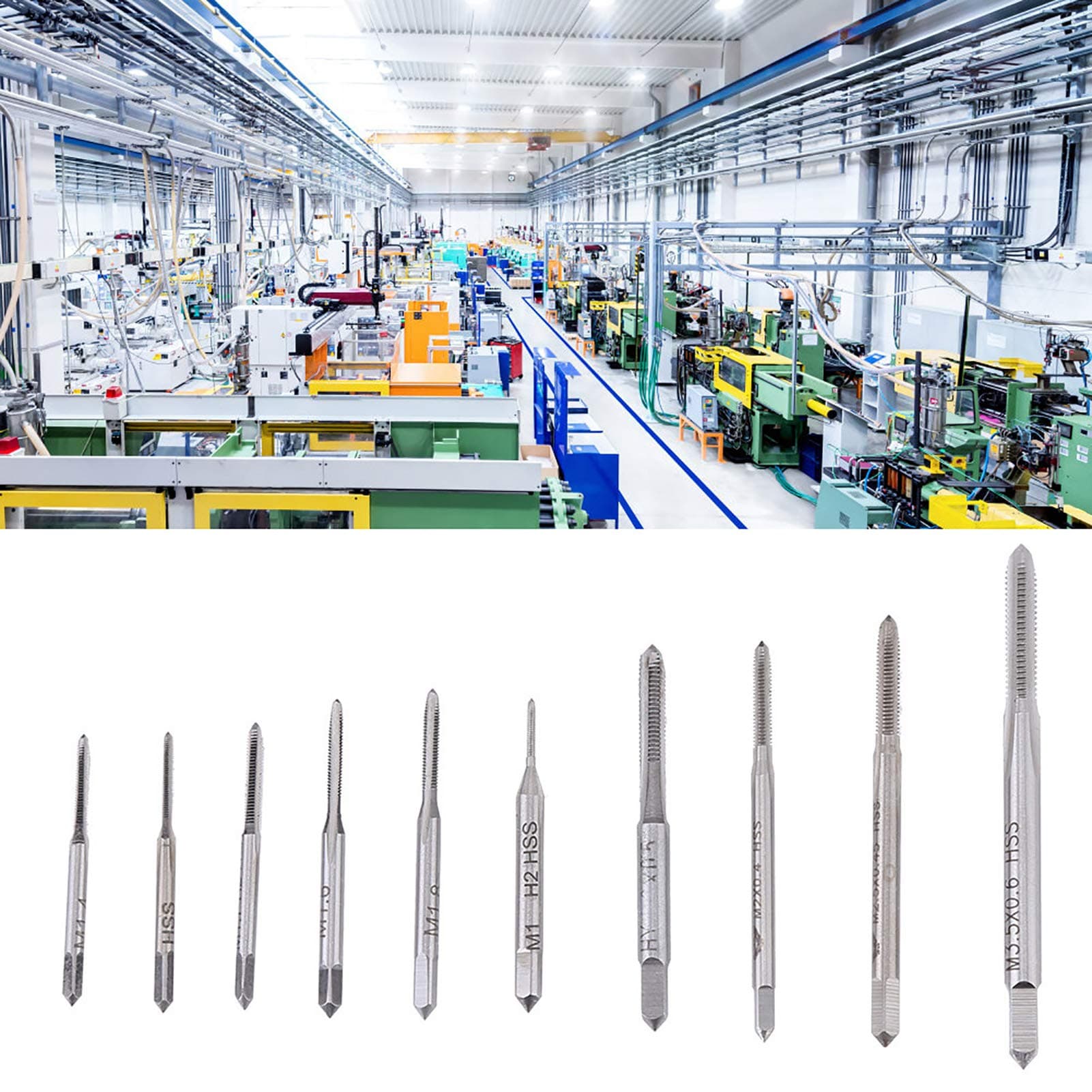 Acogedor 10pcs Machine Hand Threading Taps M1—M3.5,HSS Metric Machine Plug Thread Screw Tap Tool Set,M1, M1.2, M1.4, M1.6, M1.7, M1.8, M2, M2.5, M3, M3.5