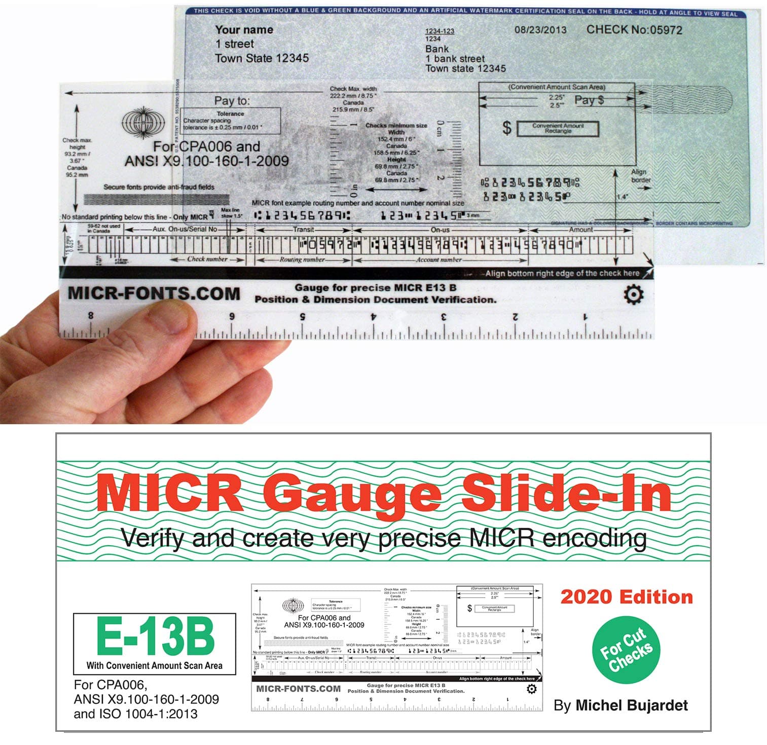 Mounted MICR Gauge for Cut Checks