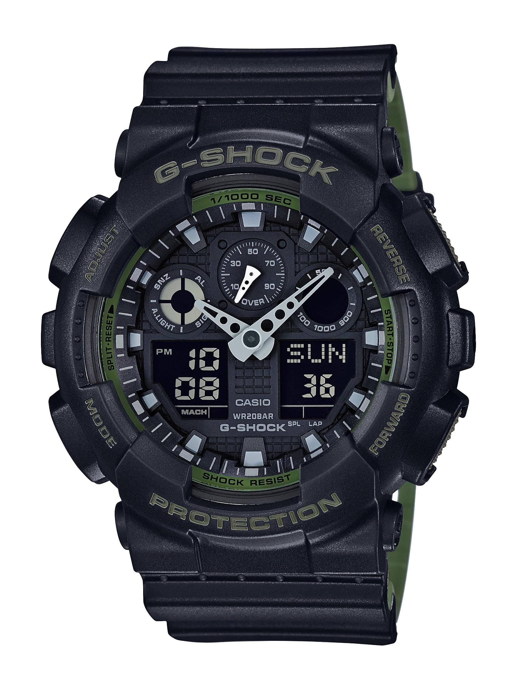 GA-100L-1A G-Shock GA-100 Military Series Watch (Black/One Size)
