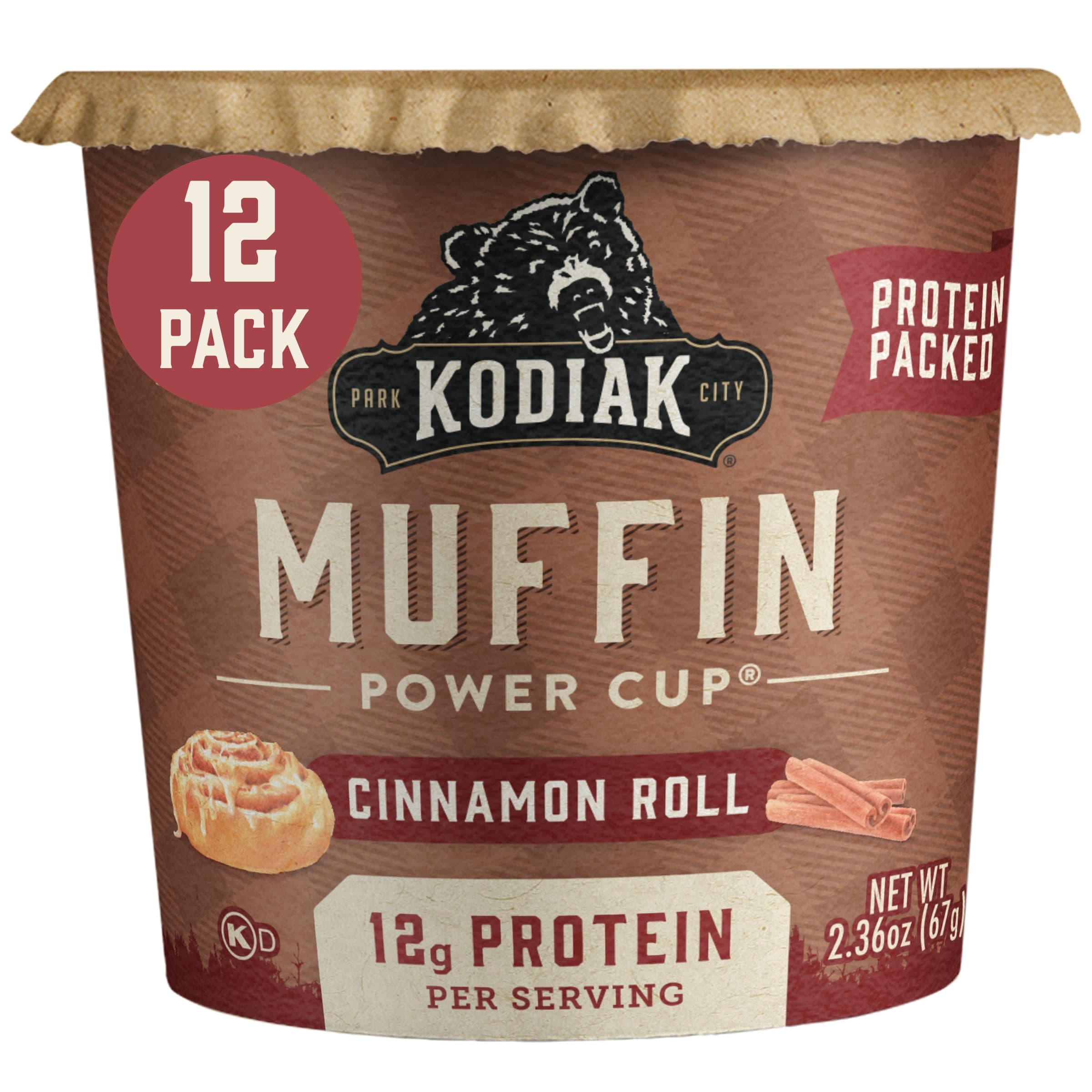 Cinnamon Roll Minute Muffins Power Cups - 100% Whole Grain, High Protein Muffins - Cinnamon Roll Breakfast Muffins Mix, 2.29 Ounce (Pack of 12)