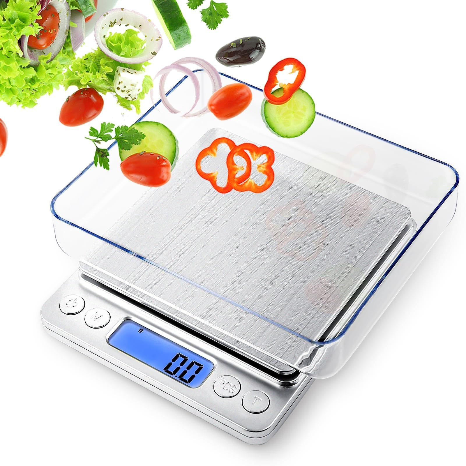 Food Scale, Digital Kitchen Scale,Multifunction Kitchen Scale,Small Kitchen Appliances,Digital Food Kitchen Durable Scale for Baking,Jewelry, Herbs, Seasoning,9 Units Conversion,12.7x10.6x1.8mm