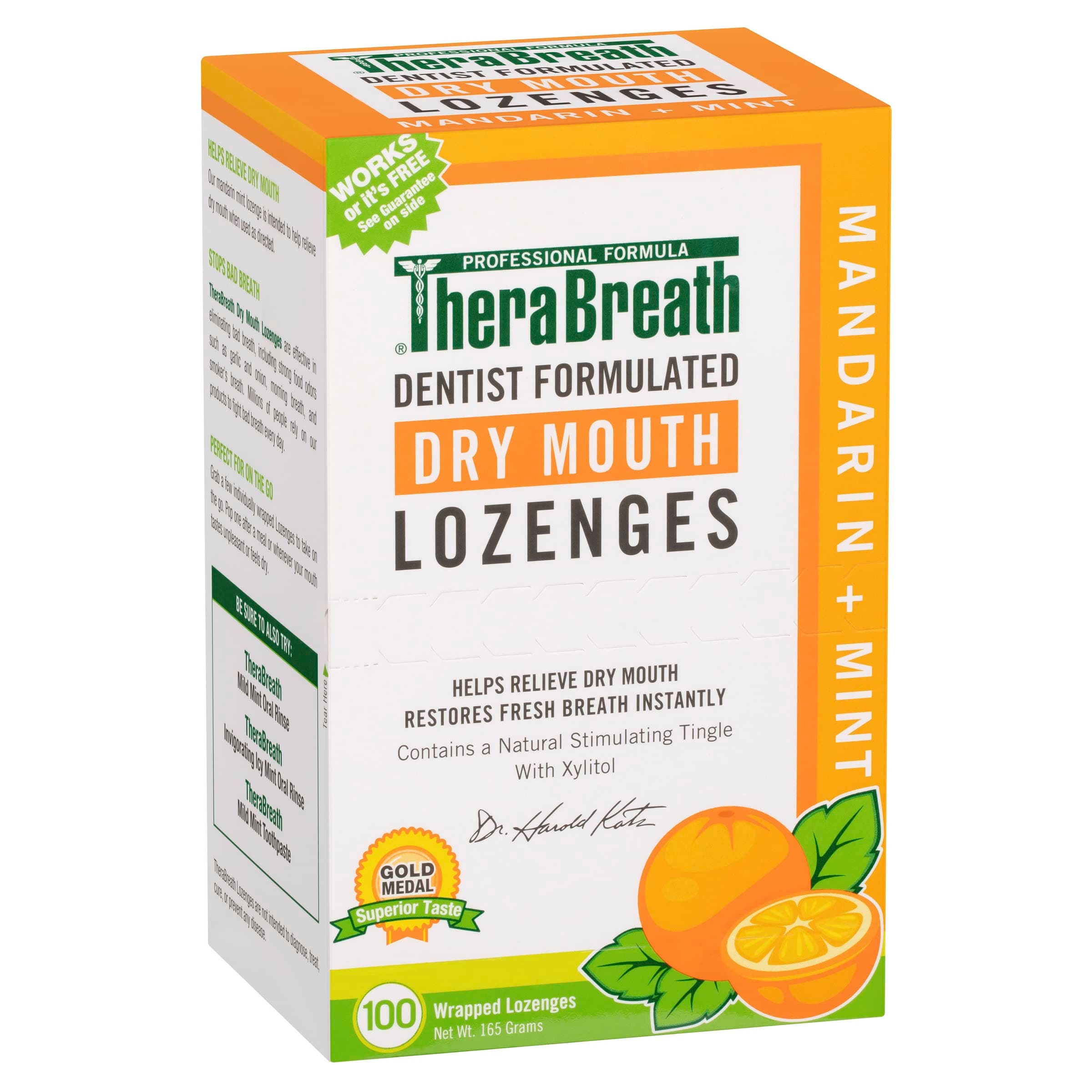 Dry Mouth ZINC Lozenges, Mandarin Mint Flavor, 100 Lozenges