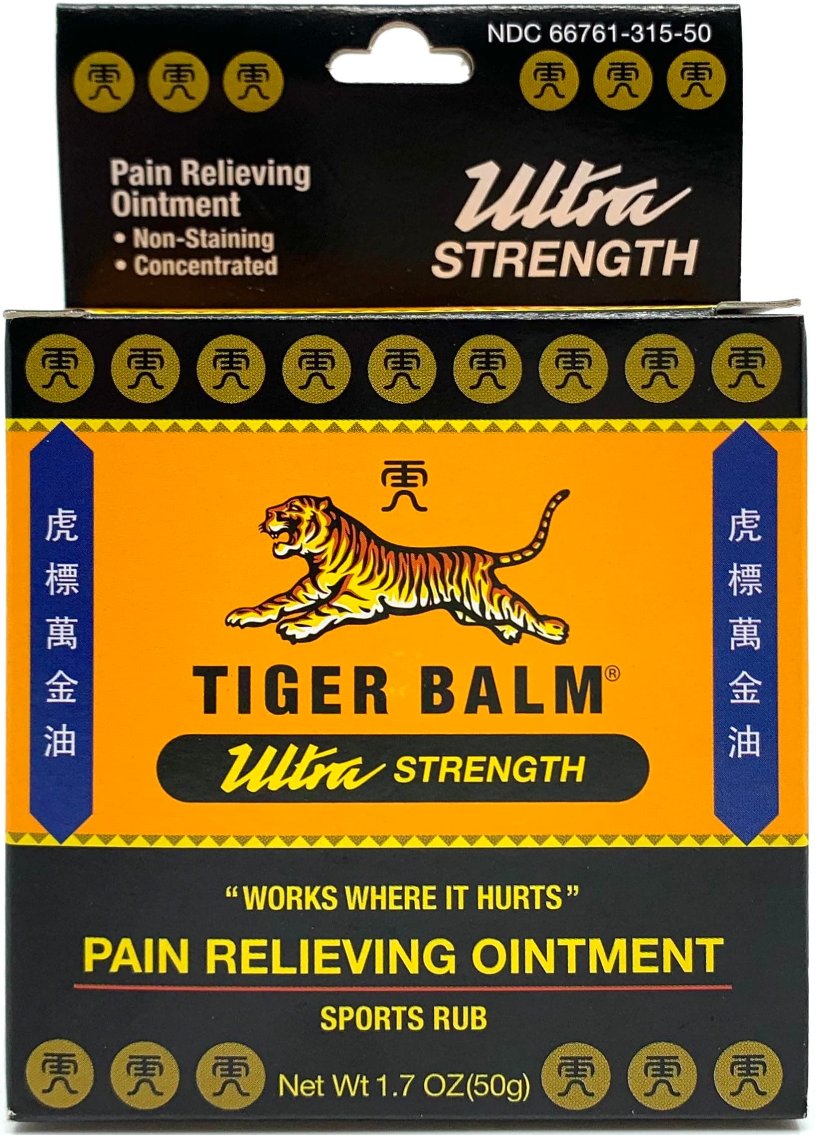 Tiger Balm Pain Relieving Ointment, Sports Ultra, 50g – Professional Size – Sports Rub Ultra Strength – Knee Inflammation Relief – Relief for Hand Arthritis – Tiger Balm Ultra