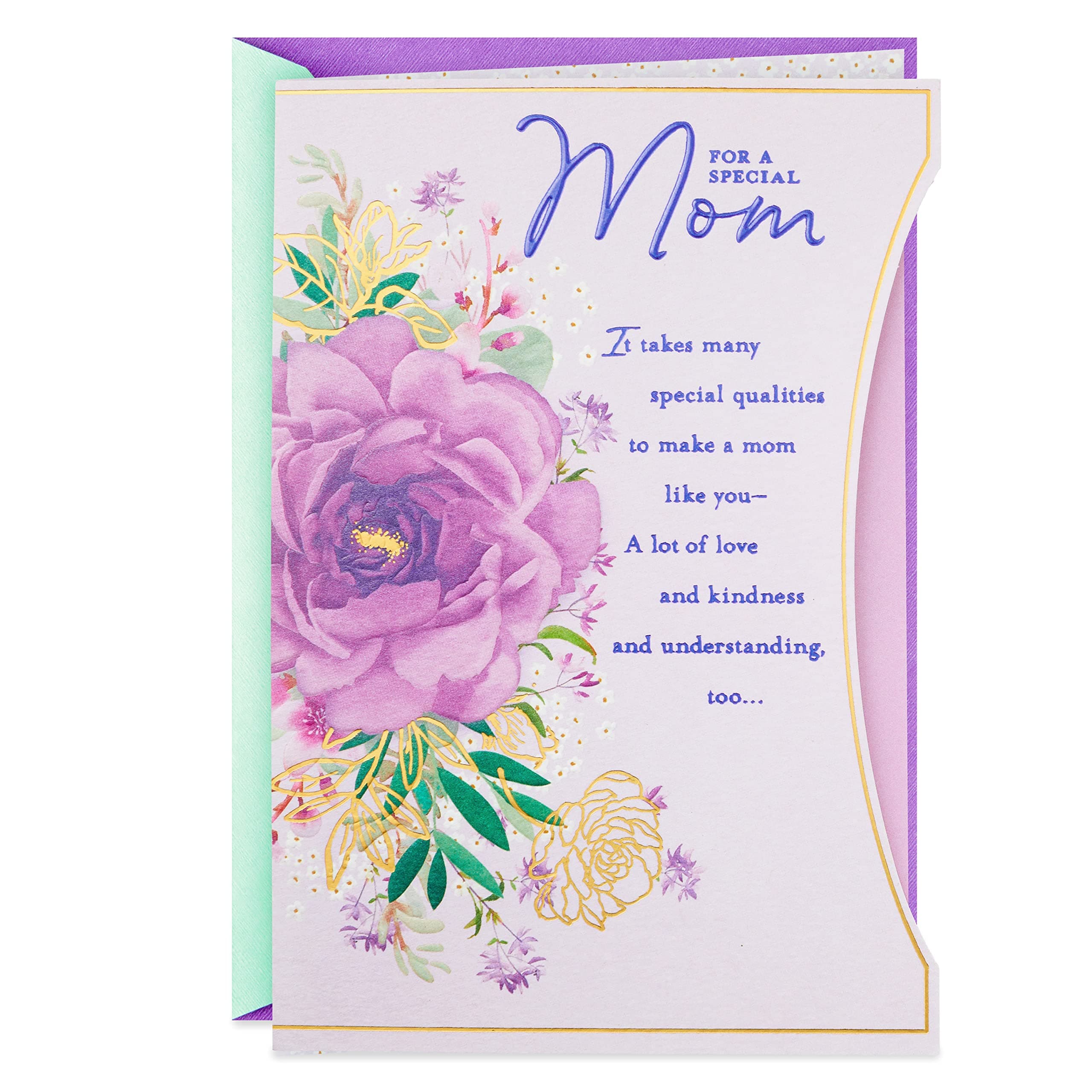 Birthday Greeting Card for Mom (Purple Flower)
