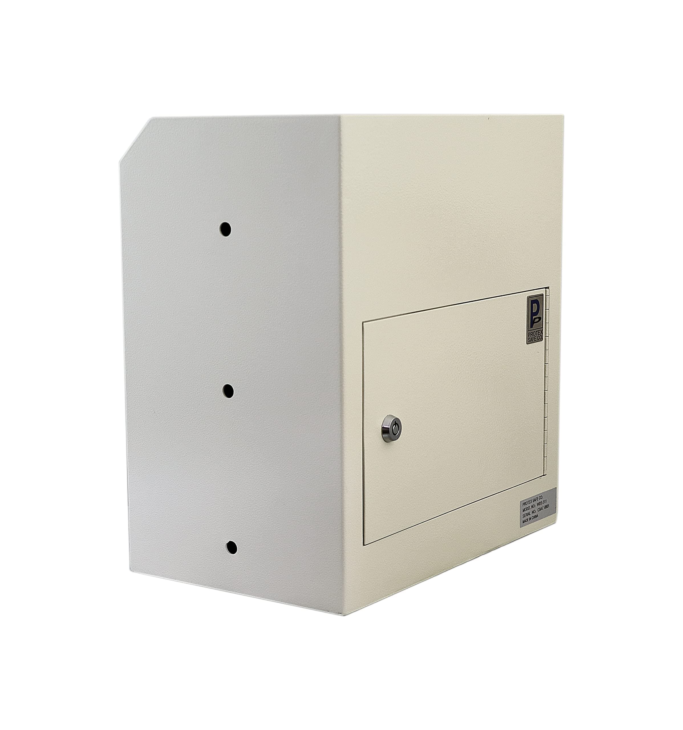 Protex WDS-311 Through-The-Wall Drop Box, for Cash, Checks and envelopes, Saw-Toothed Baffle, Powder Coated Grey Finish, Pre-drilled anchoring Holes