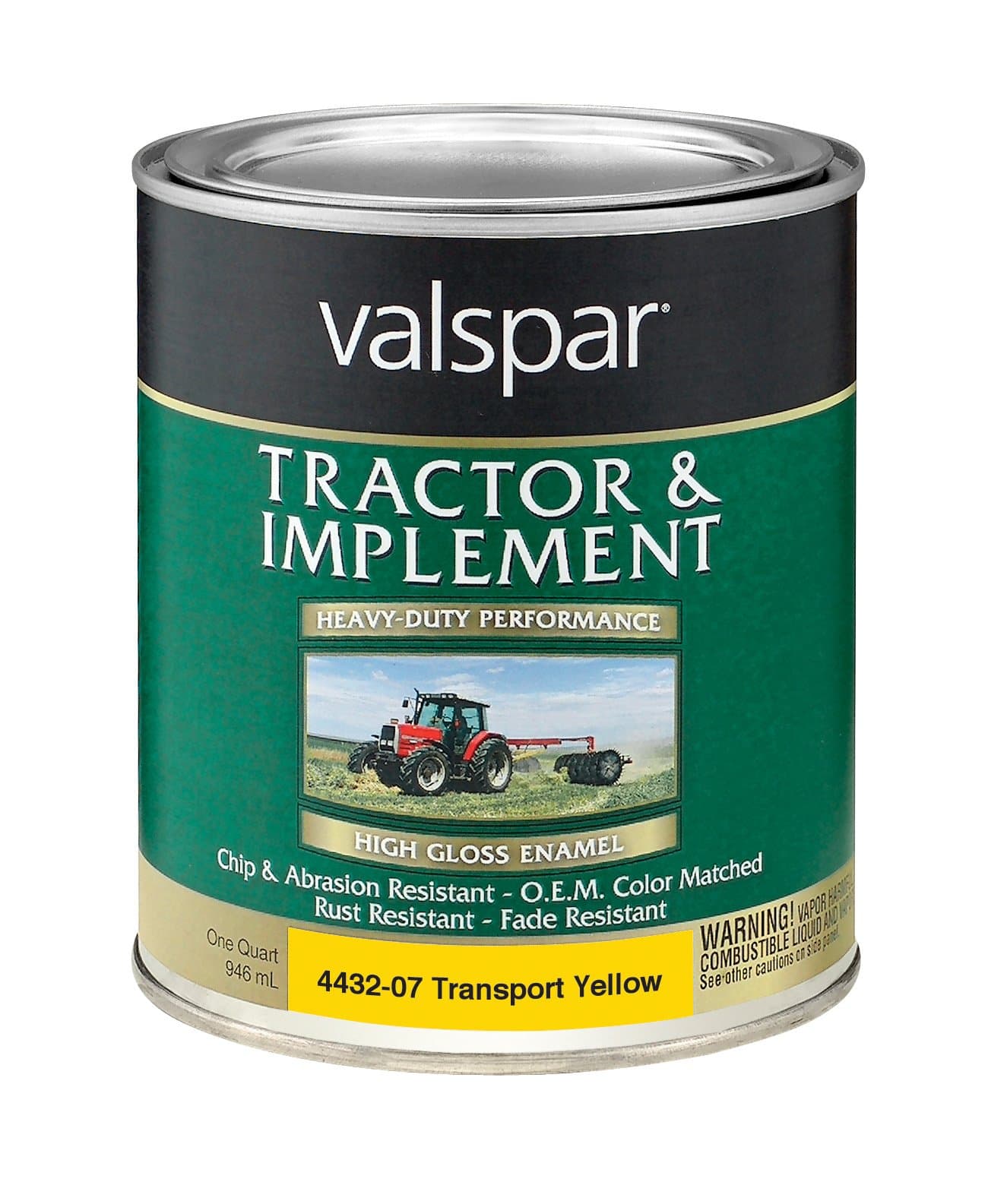 Valspar 4432-07 Transport Yellow Tractor and Implement Paint - 1 Quart