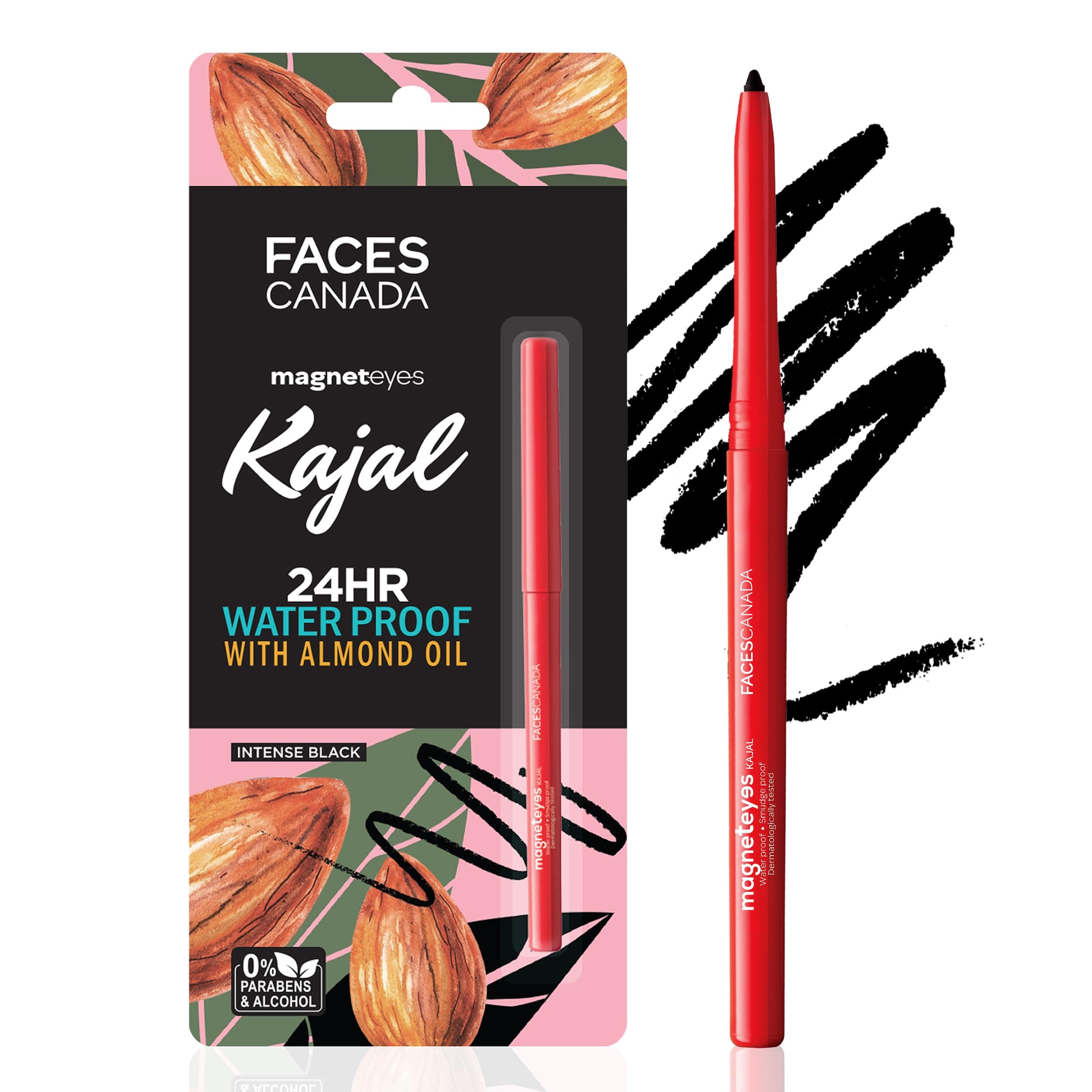 Magneteyes Kajal Stick - Black, 0.35 Gm | 24 Hr Long Stay | One Stroke Smooth Glide | Waterproof, Smudgeproof & Fadeproof | Deep Matte Finish | Enriched With Almond Oil & Vitamin E