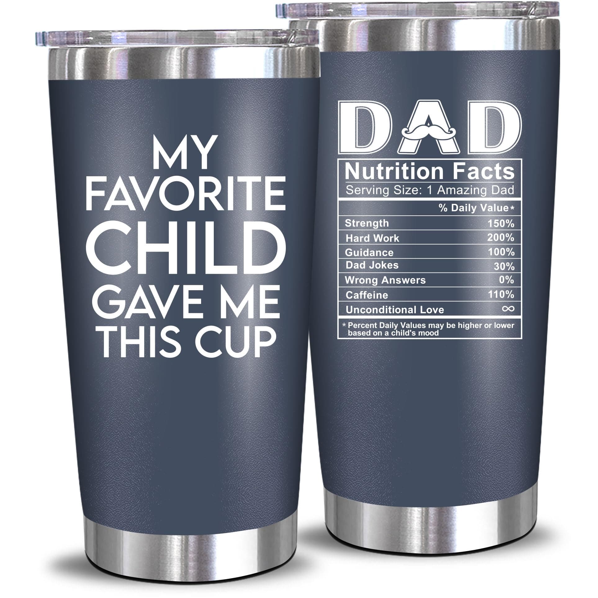 NewEleven Fathers Day Gift For Dad - Dad Birthday Gifts From Daughter, Son, Kids - Birthday Present Ideas For Father, New Papa, Bonus Father From Daughter, Son - 20 Oz Tumbler