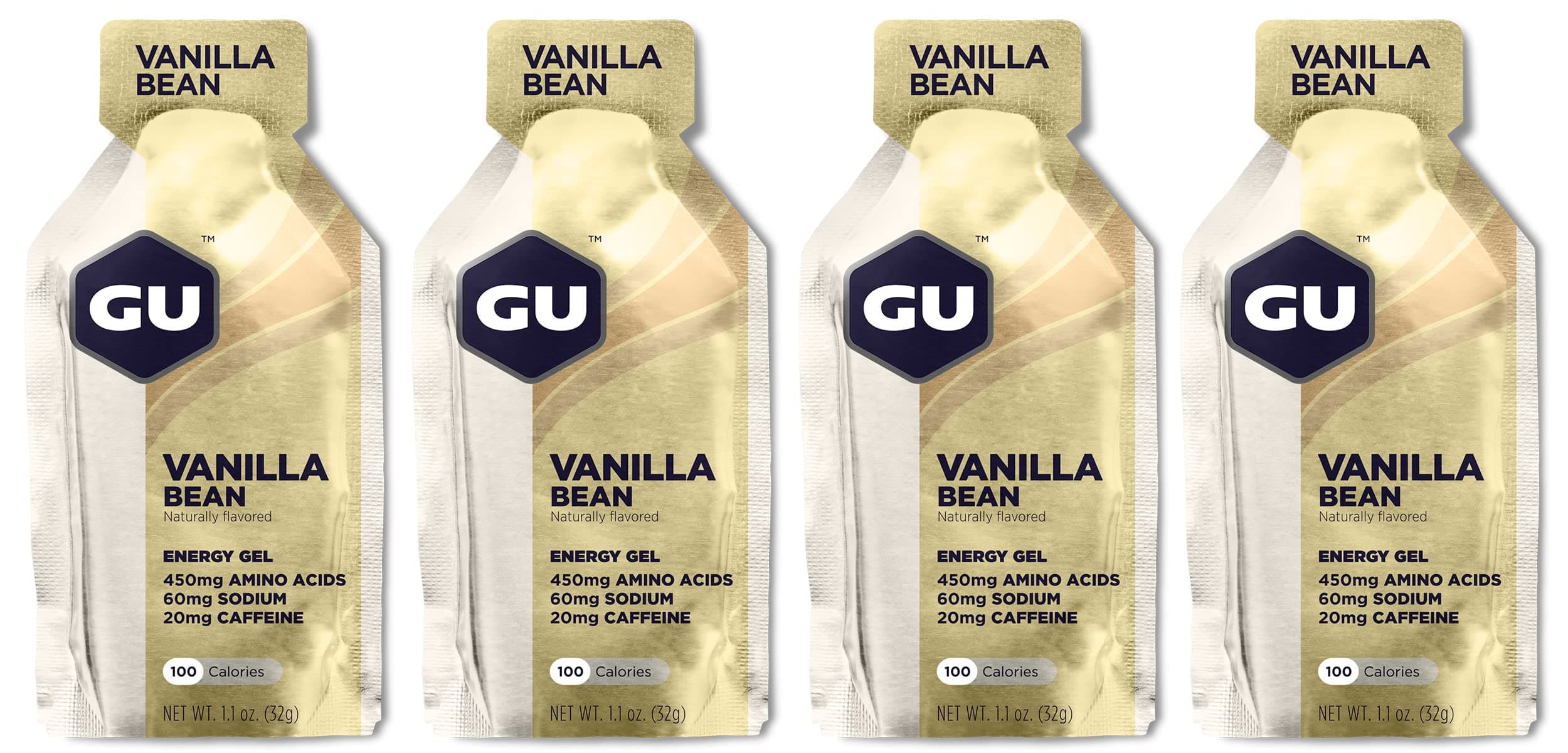 – Gu Energy Running Gels - 4 Gel Taster Pack - Sports Energy Gels For Running , Cycling, Triathlon (Vanilla Bean), 32.0 gram