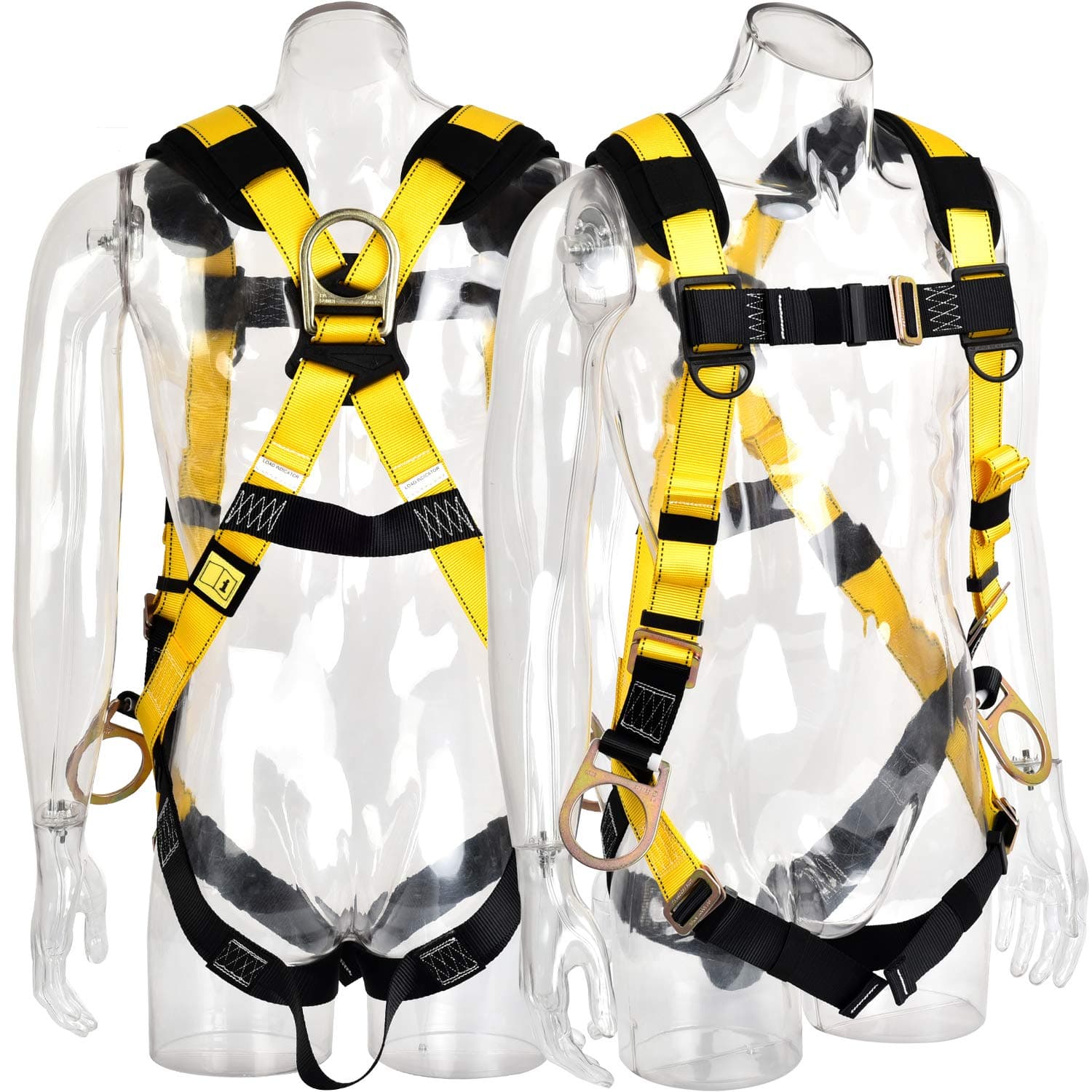 3D-Ring Industrial Fall Protection Safety Harness ANSI/ASSE Z359.11-2014 Certified Full Body Personal Protection Equipment 5-Point Adjustment Universal 310 lbs