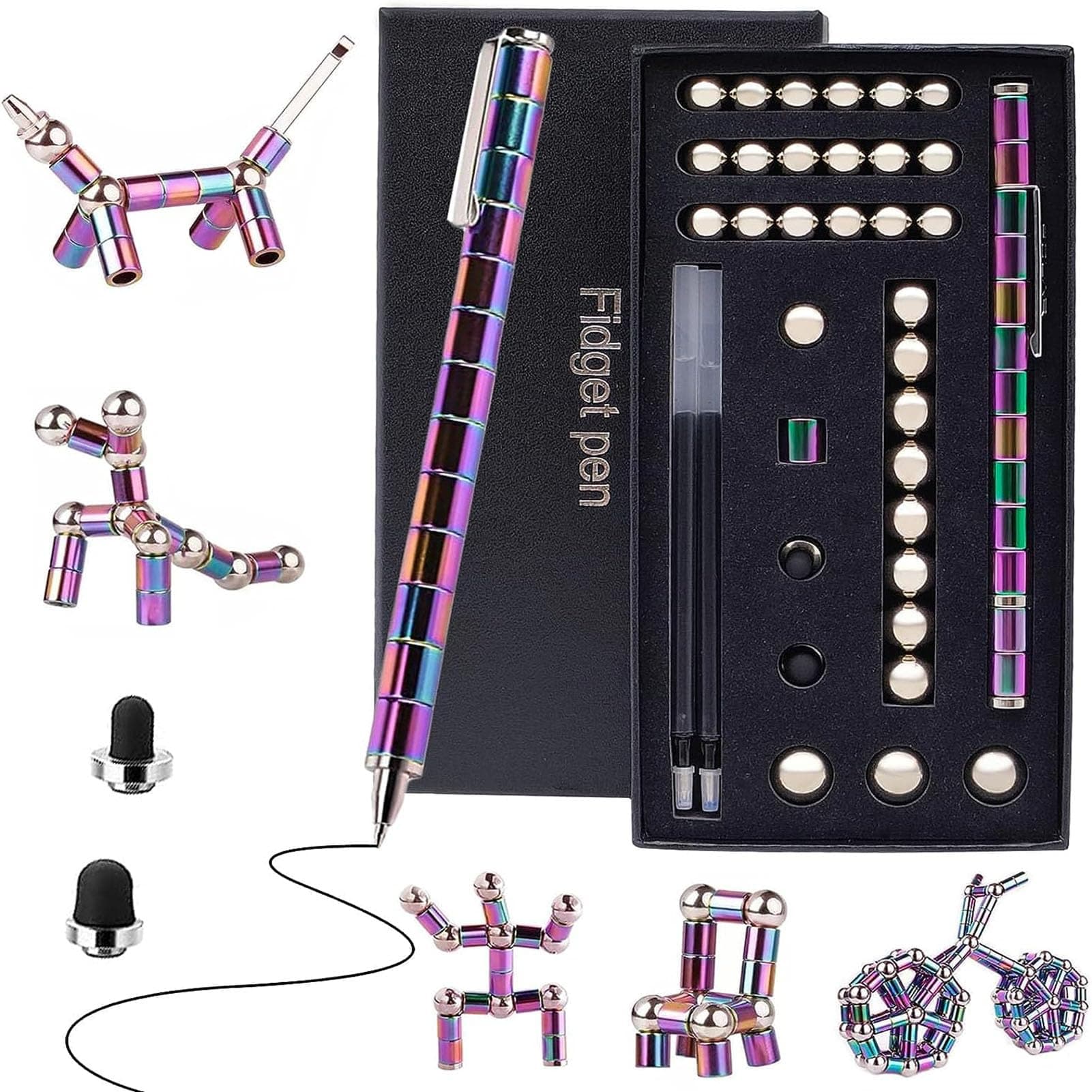 Fidget Pen, Toy Decompression Magnet Magnetic Metal Multifunctional Deformable Pen,Fidget Toy,Gifts For Teenage Girls Boys, Adults Or Friends