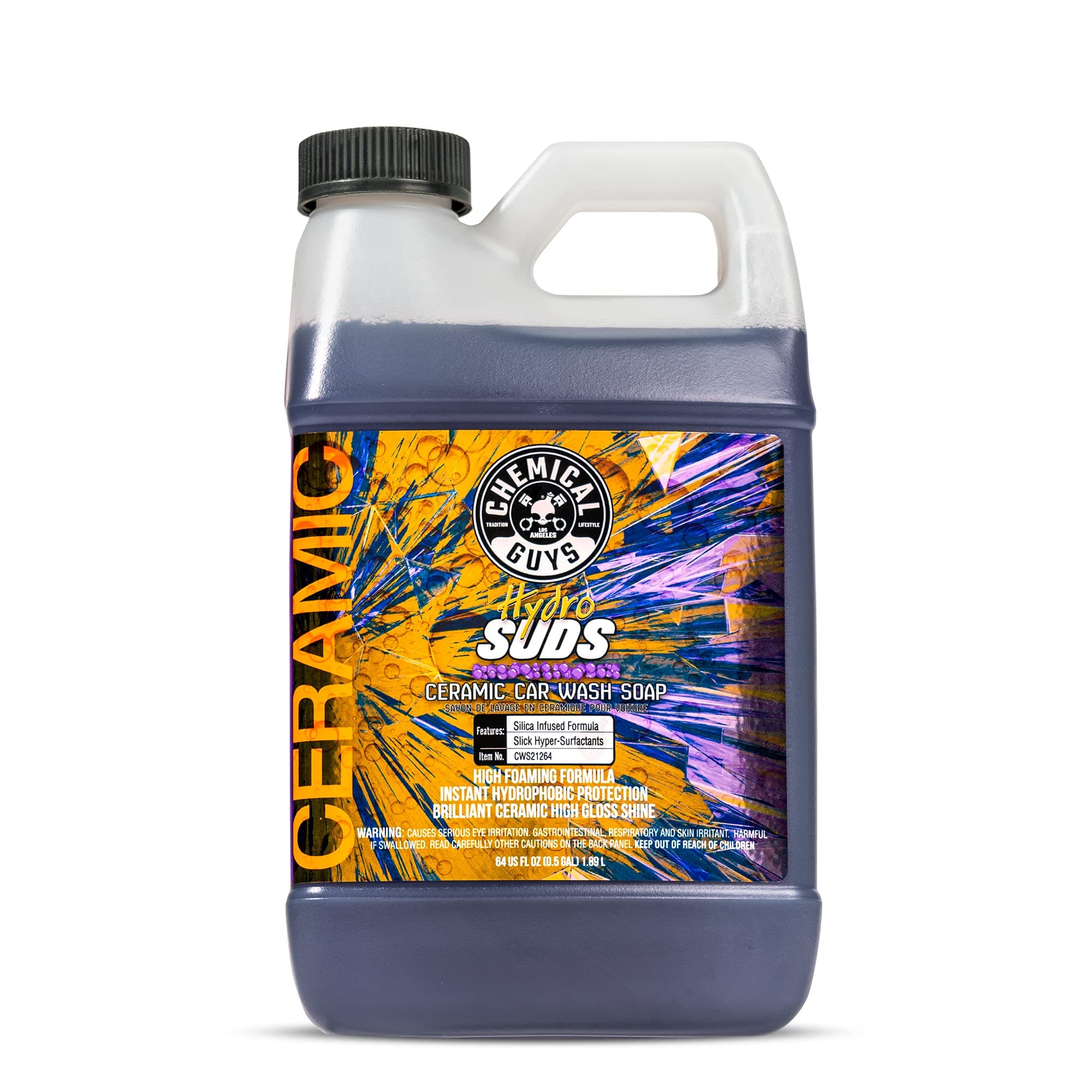 - Chemical Guys HydroSuds Ceramic Shine High Foaming Car Wash Soap - Foam Cannon Soap, Works with Foam Guns or Bucket Washes Safe for Cars, Trucks, Motorcycles, RVs, & More, Berry Scent - 64 fl oz
