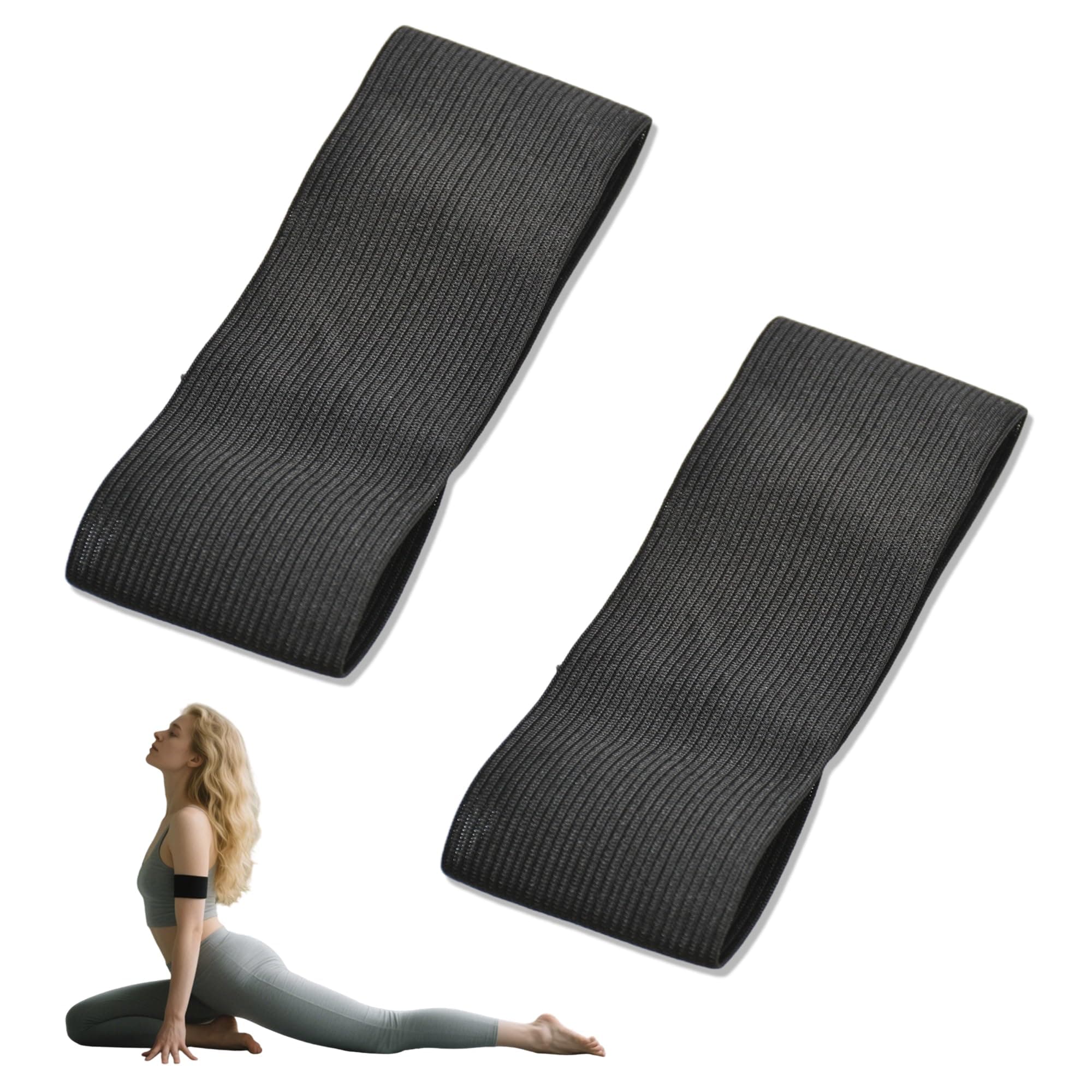 Black Armband Funeral, 2 Pcs Black Elasticated Arm Bands Football Mourning Armband Adjustable Black Funeral Armband Captains Band Loop Closure Arm band for Respect Memorial Soccer Basketball