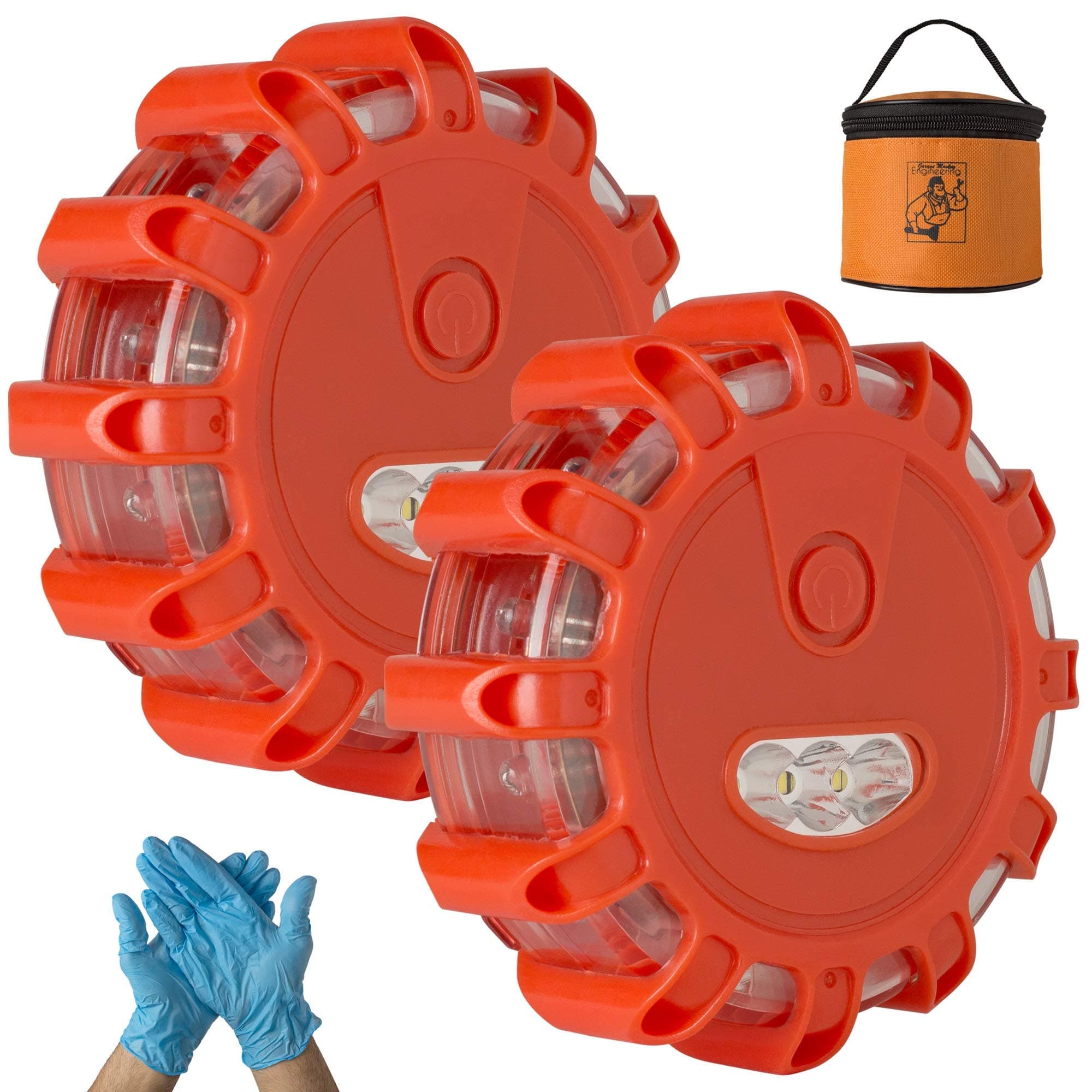 LED Road Safety Flare Roadside Warning Safety Flare Kit for Vehicles & Boat | 2 Beacon Disc Pack