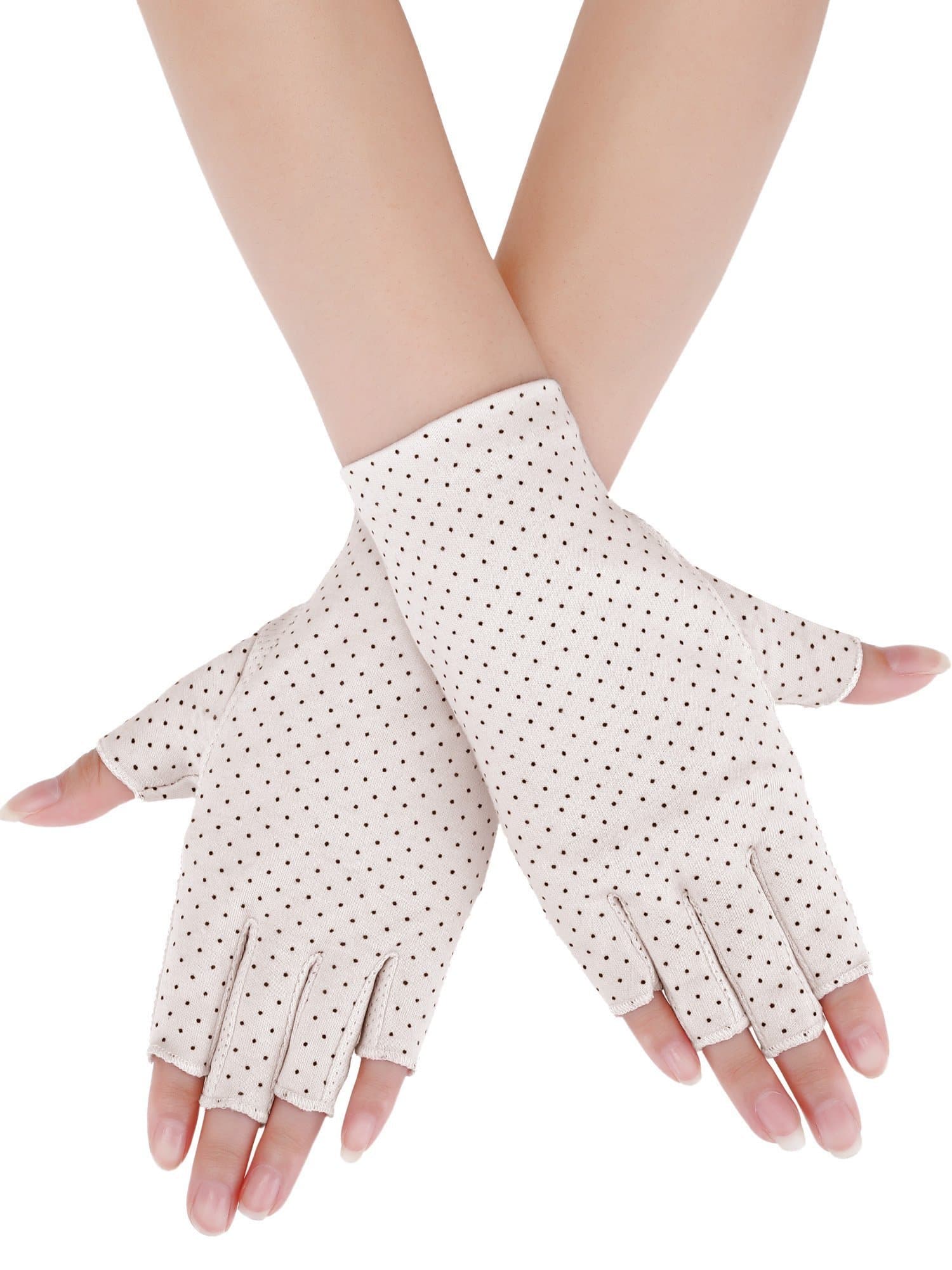 Maxdot Sun Gloves for Women UV Protection Fingerless Non Slip Sunscreen Driving Gloves for Summer Outdoor
