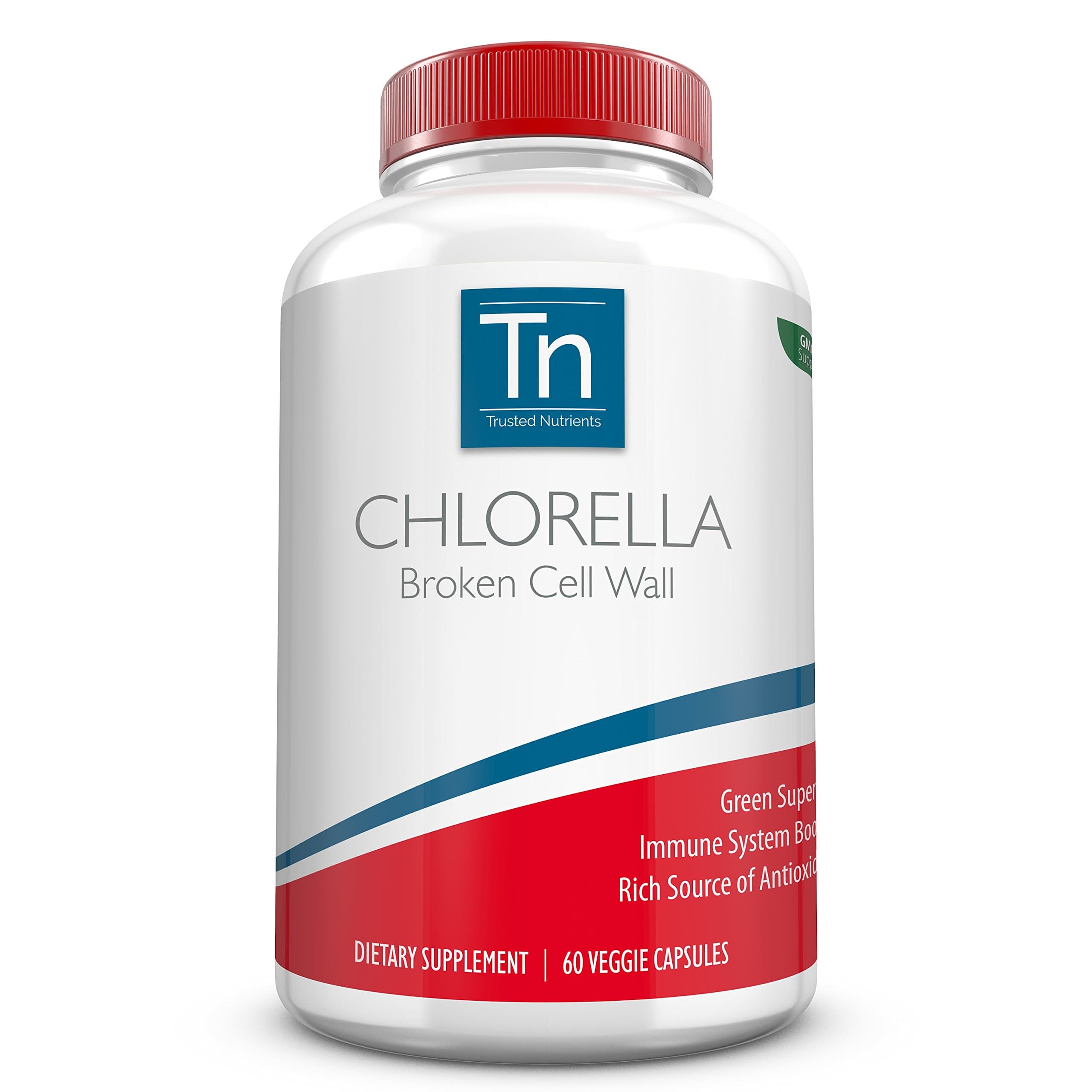 Trusted Nutrients Chlorella Broken Cell Wall Supplement | Green Superfood | Supports Gut Health | Rich Antioxidant Supplement | 600 mg 60 Vegetarian Capsules
