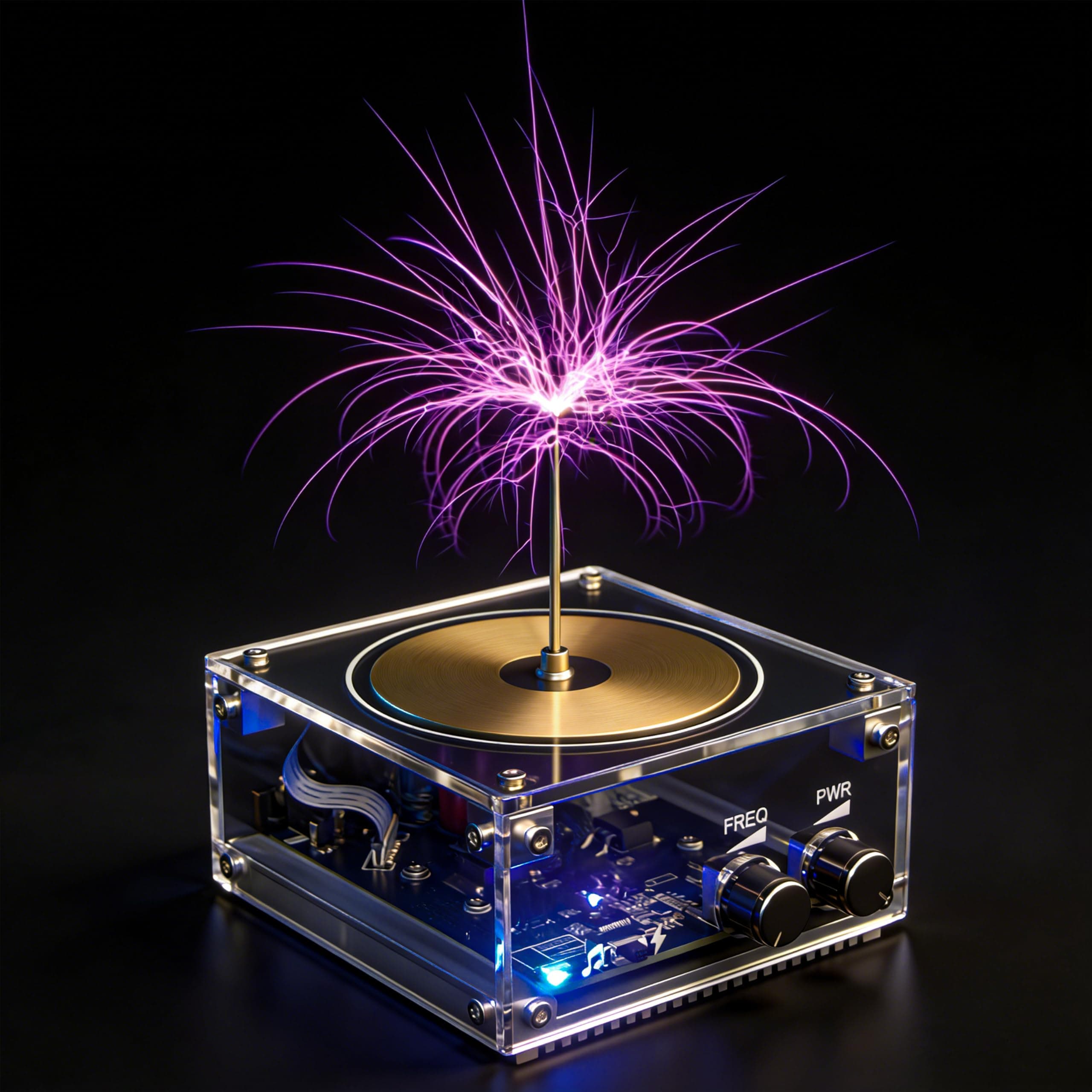 Tesla Coil Desktop toyl 10cm Music Tesla Coil Kit Solid State Tesla Coil Lightning Maker Interesting SSTC Science Experiment Tool Support Wireless Power Transmission