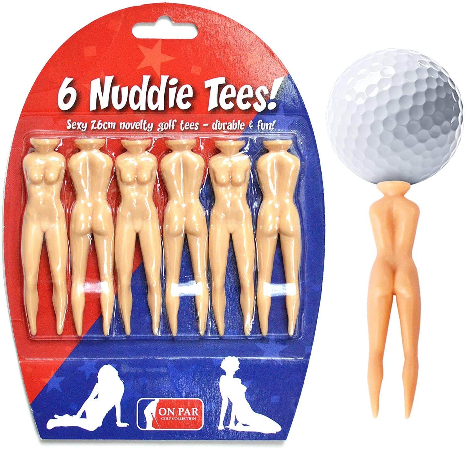 Nuddie Tees - Novelty Golf Tees, Nudie Funny Gag Novelty Present For Him For Golfers Stocking Fillers Secret Santa Gifts