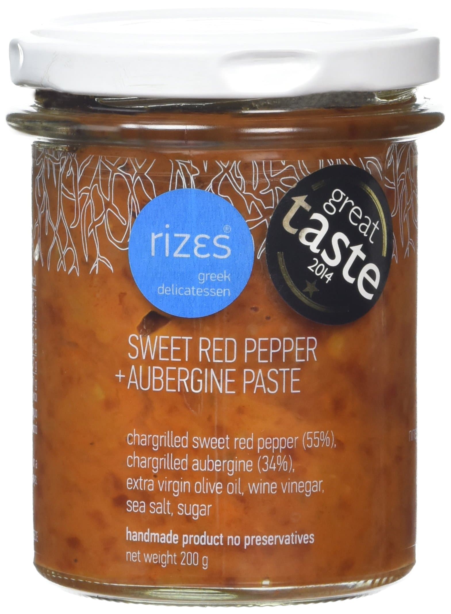Rizes Greek Delicatessen Sweet Red Pepper and Aubergine Paste 200 g