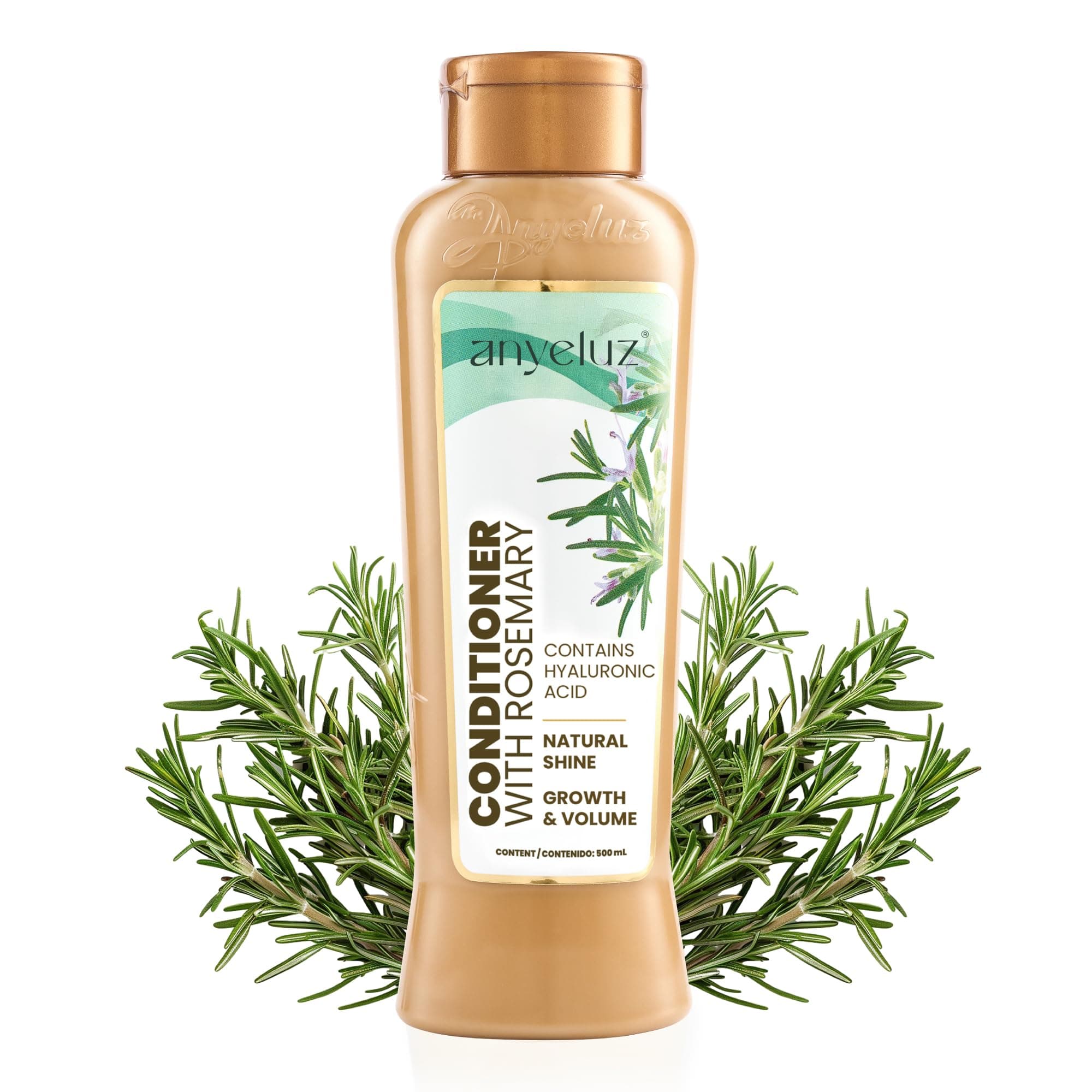 Anyeluz Hair Conditioner with Rosemary and Hyaluronic Acid – Strengthens, Shines, and Smooths, Ideal for All Hair Types, Enhances Manageability.