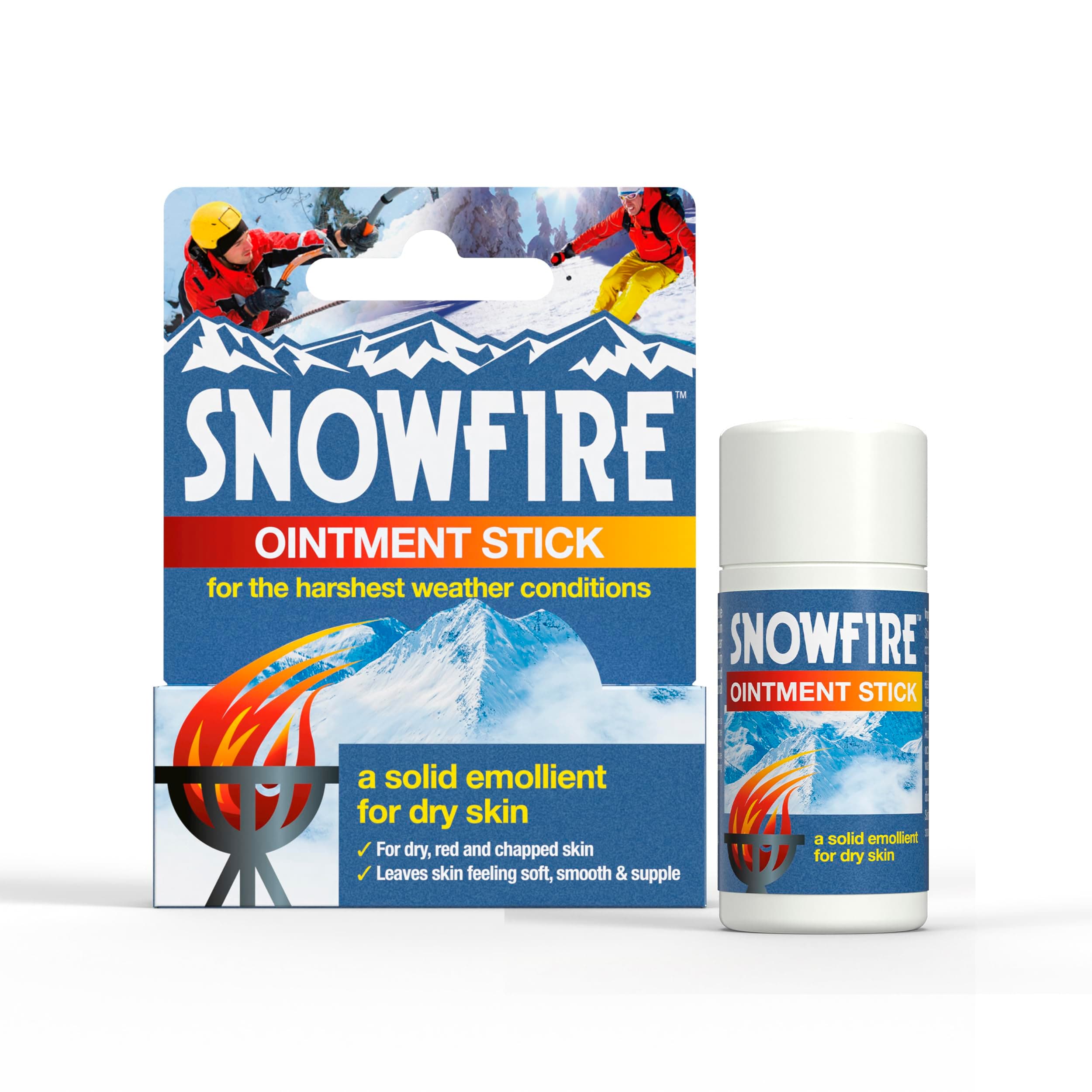 Snowfire Ointment Stick, Natural, Vegan, Cruelty Free, for Dry Skin, Emolient Ointment Stick, 18 g