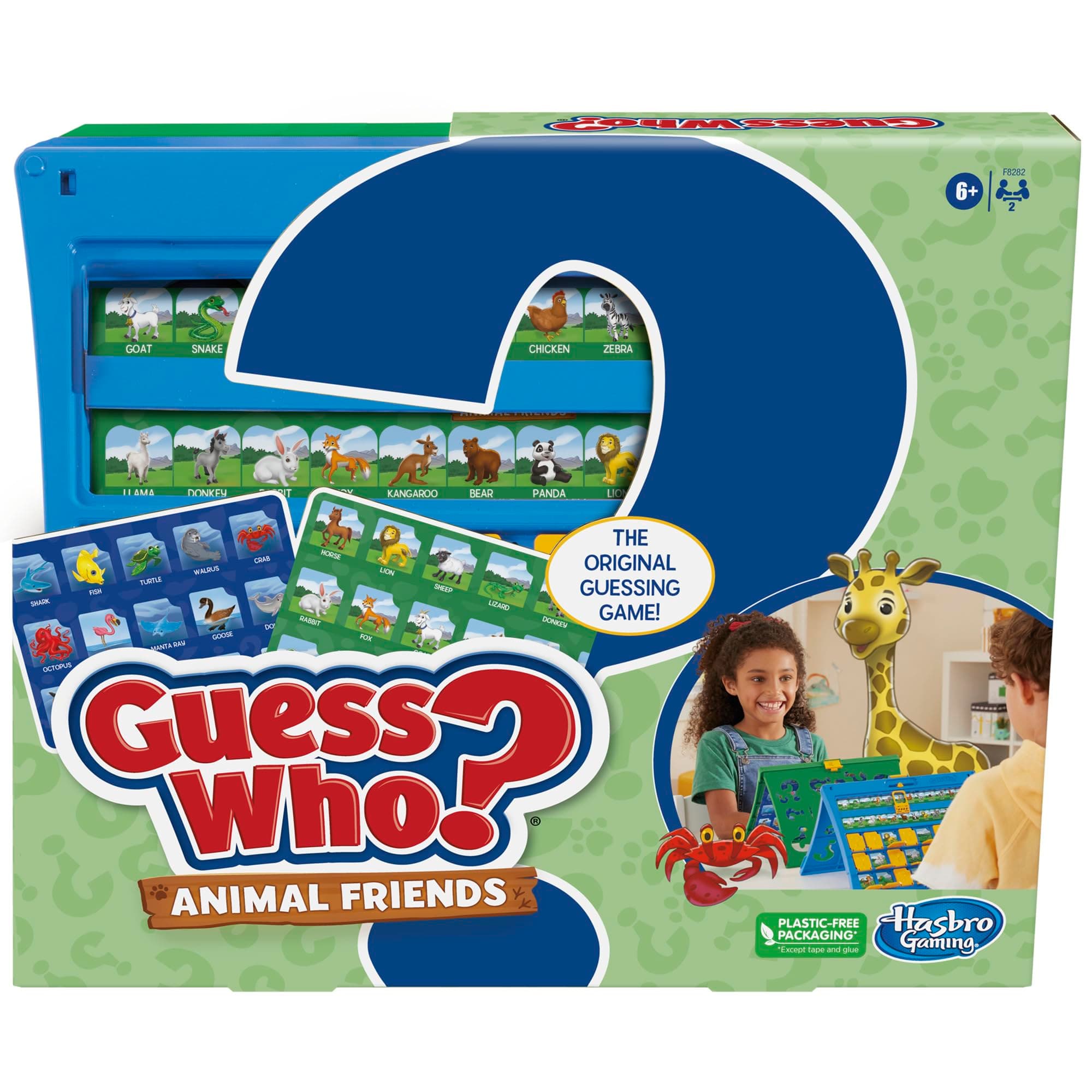 Hasbro Guess Who Animal Friends Board Game for Kids Ages 6+, Guess Who? Game with Animals, Includes 2 Double-Sided Animal Sheets (Amazon Exclusive)