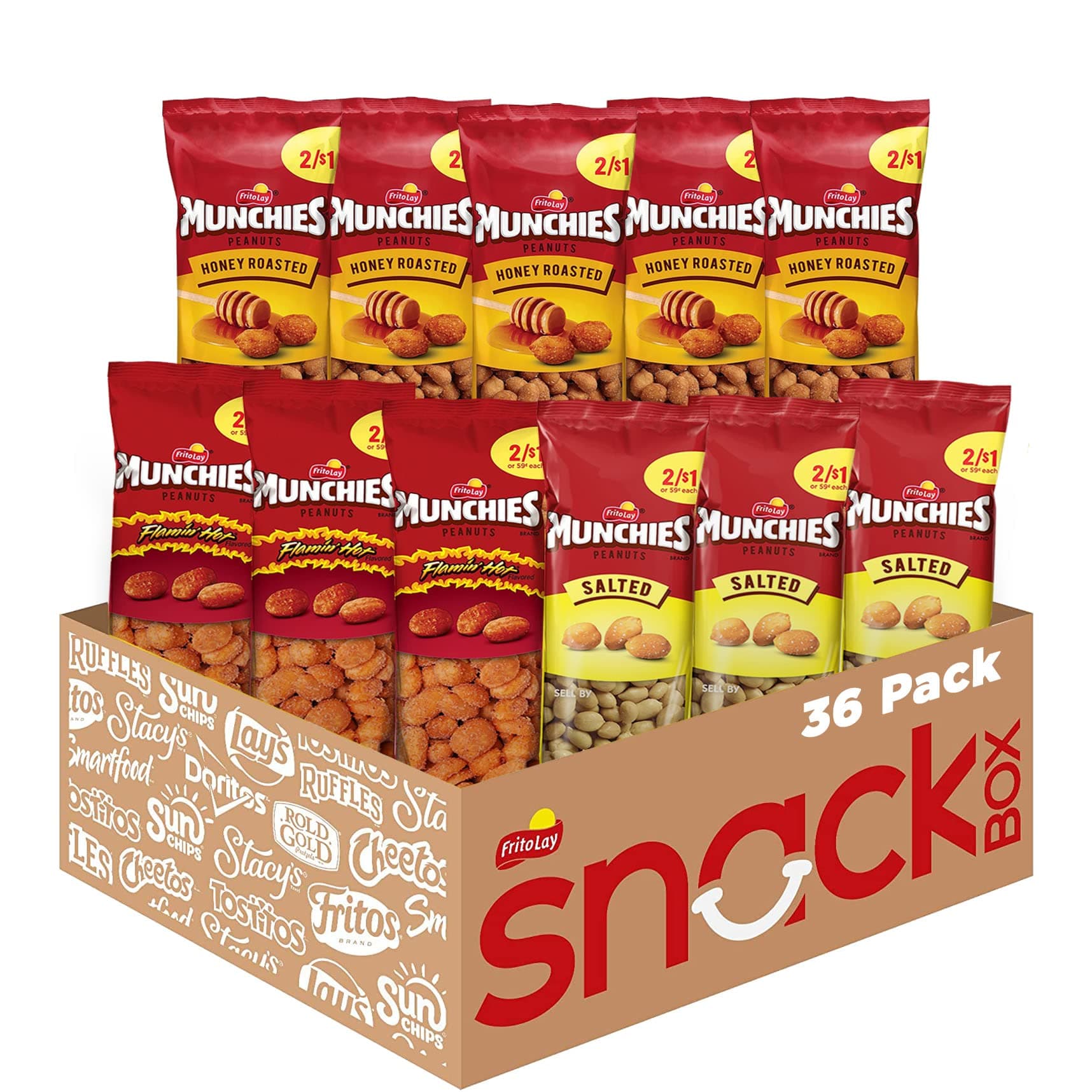 Munchies Peanuts, Variety Pack, (Pack of 36)