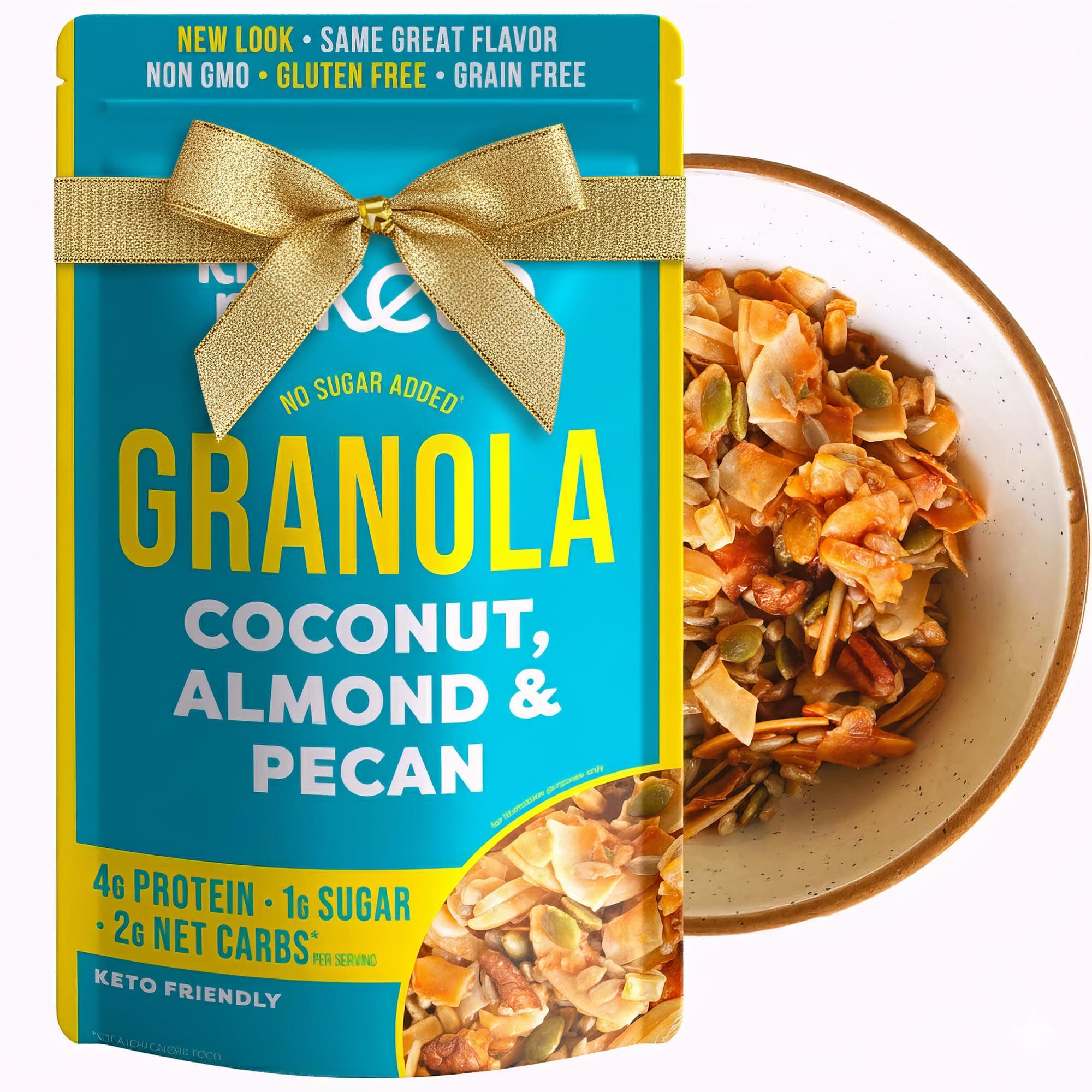 Granola Cereal – Grain Free Keto Cereal, Gluten Free Protein, Keto Nut for Yogurt (Coconut, Almond & Pecan, Pack of 1)