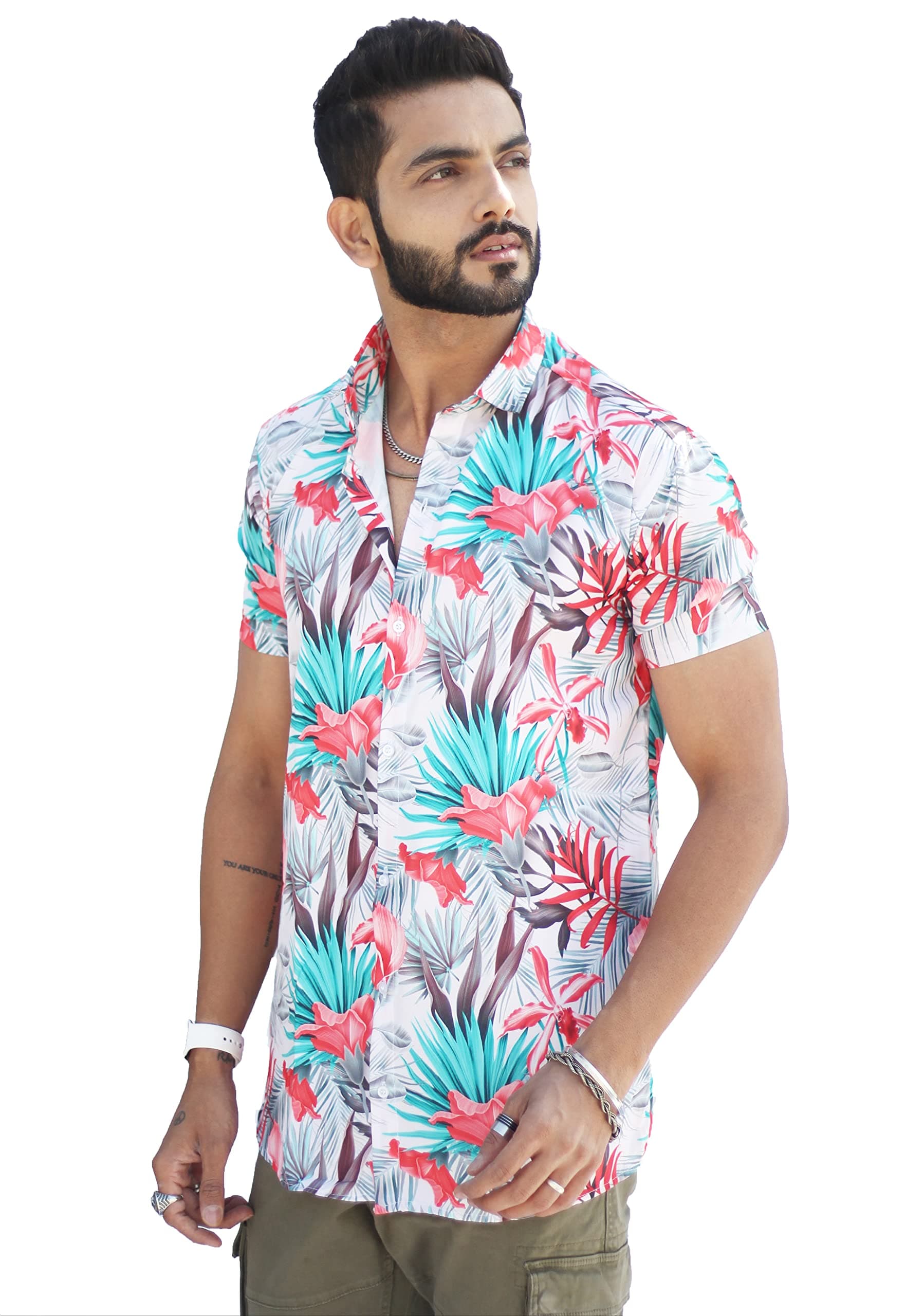 HARPITAMen's Digital Ptinted Half Sleeve Shirt | Stylish Printed Casual Wear Shirt for Mens